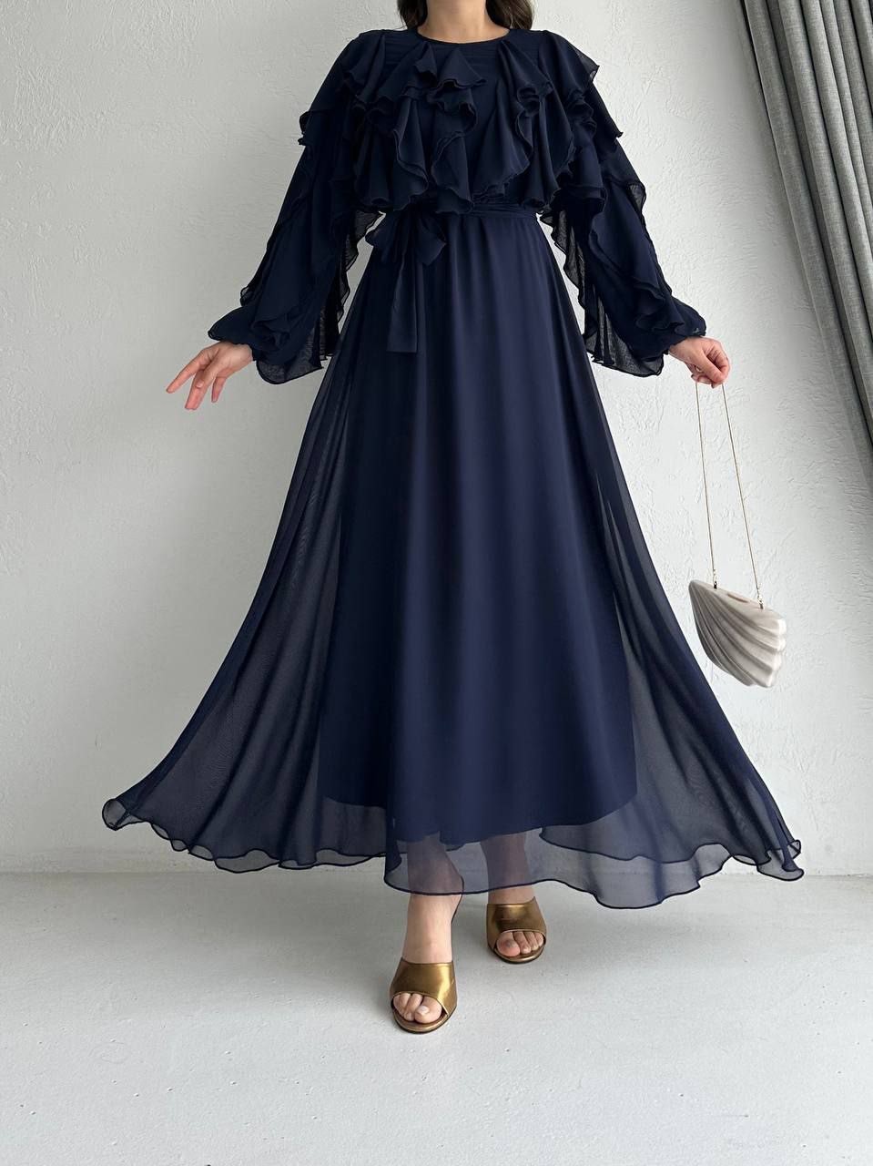 Tasarım Elbise - Lacivert