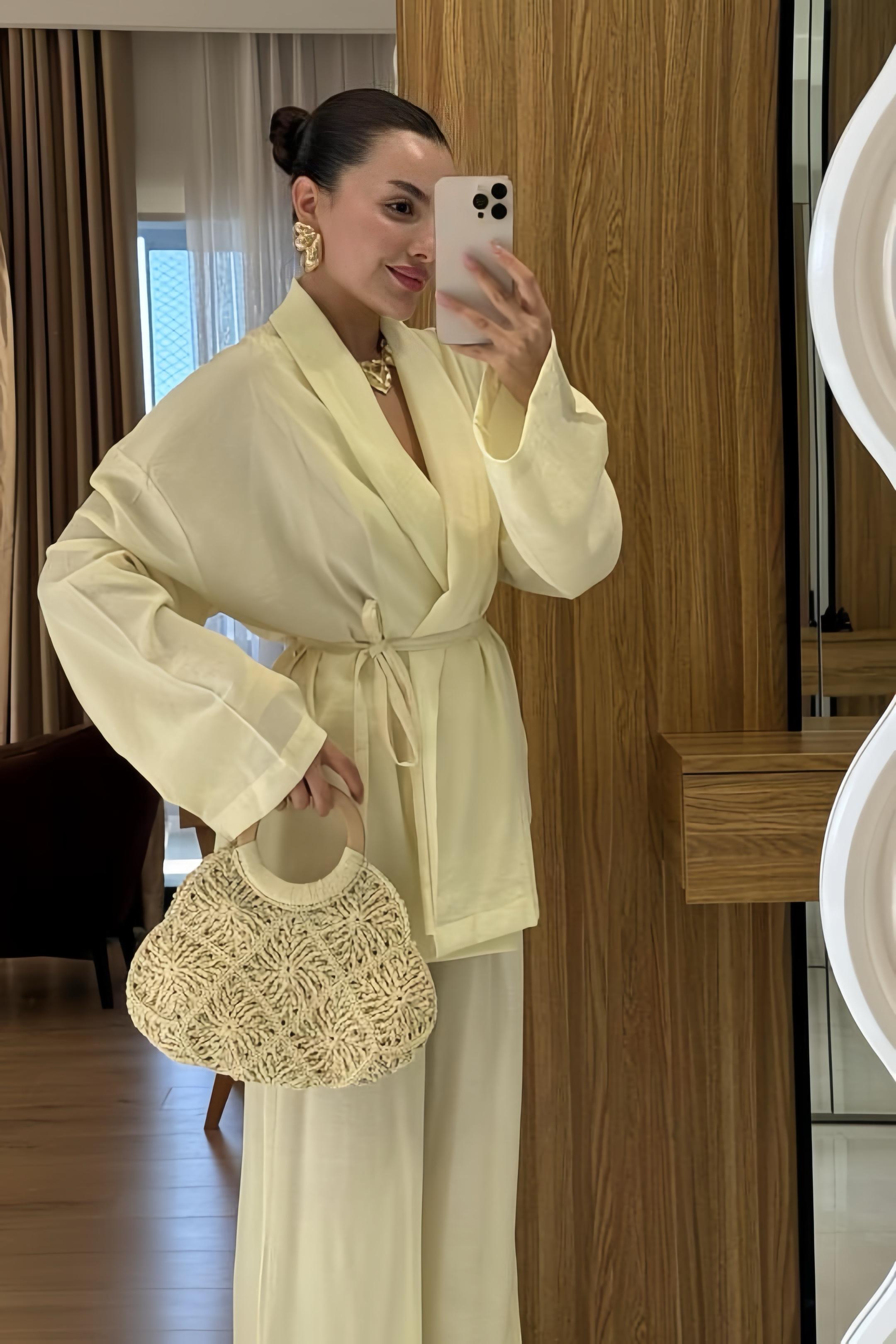 Şalyaka Kimono Takım - Limon