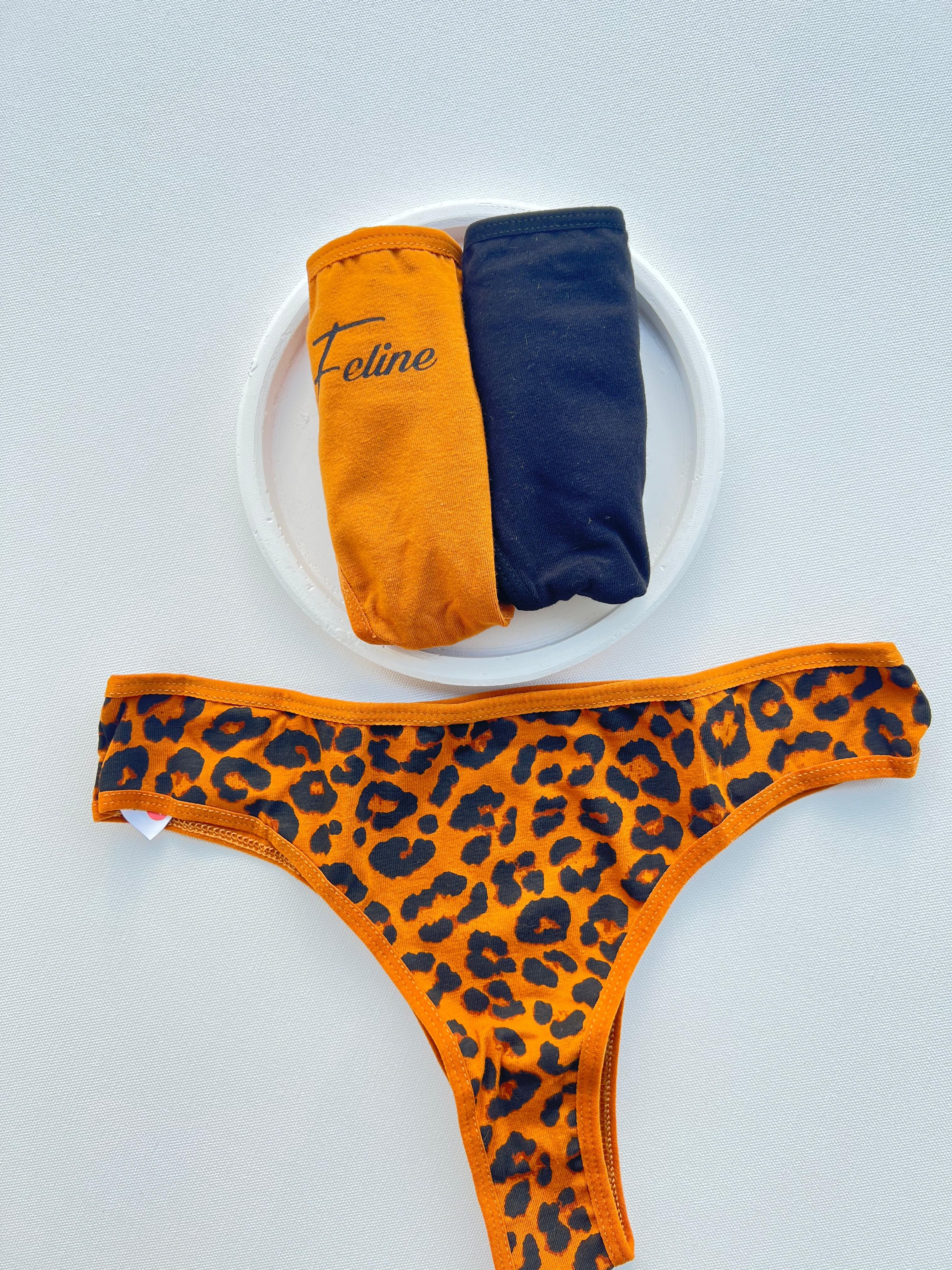 Pamuklu Üçlü Brazilian Paket - Leopar