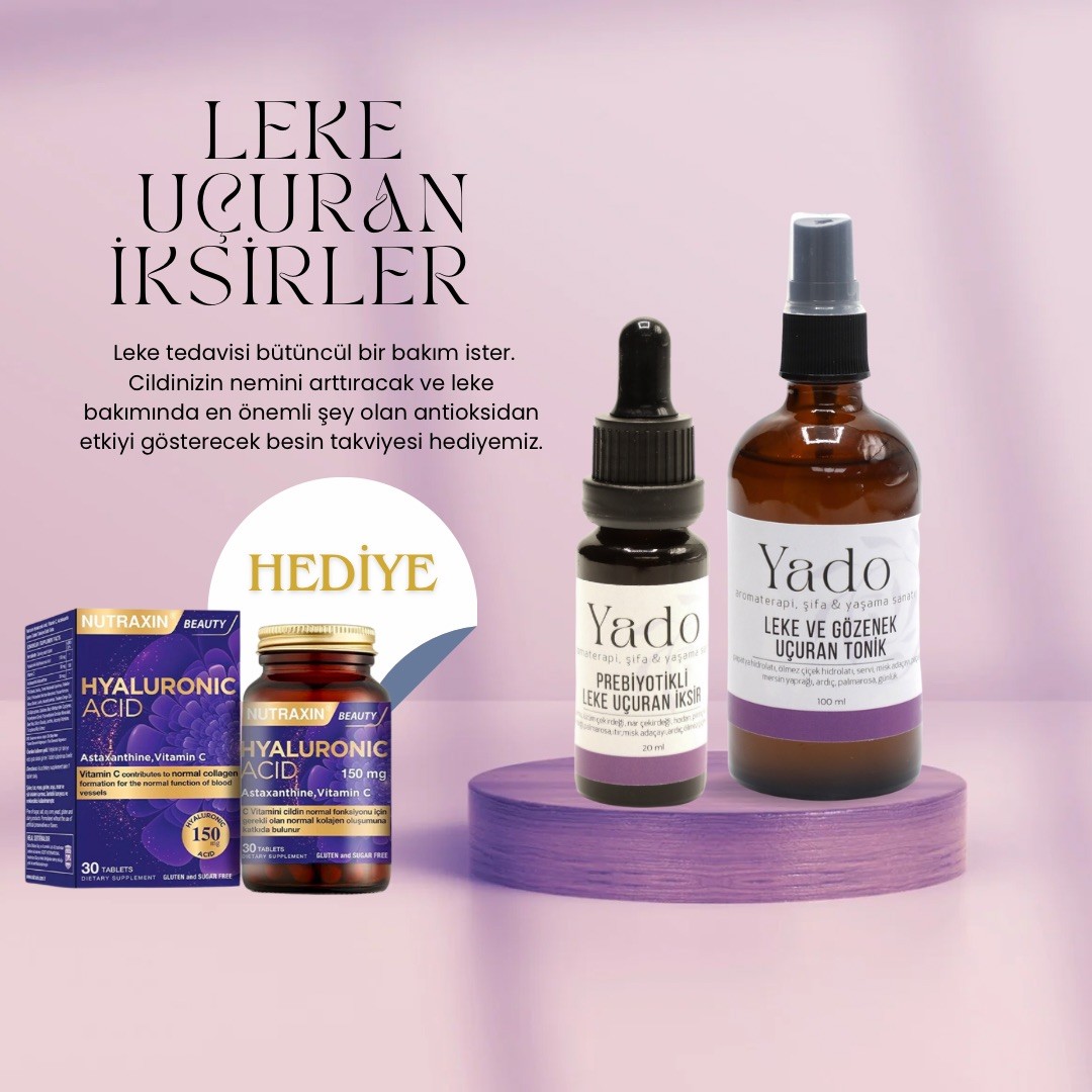 PROBİYOTİKLİ LEKE UÇURAN İKSİR - LEKE VE GÖZENEK UÇURAN TONİK HYALURONIC ACIT HEDİYELİ