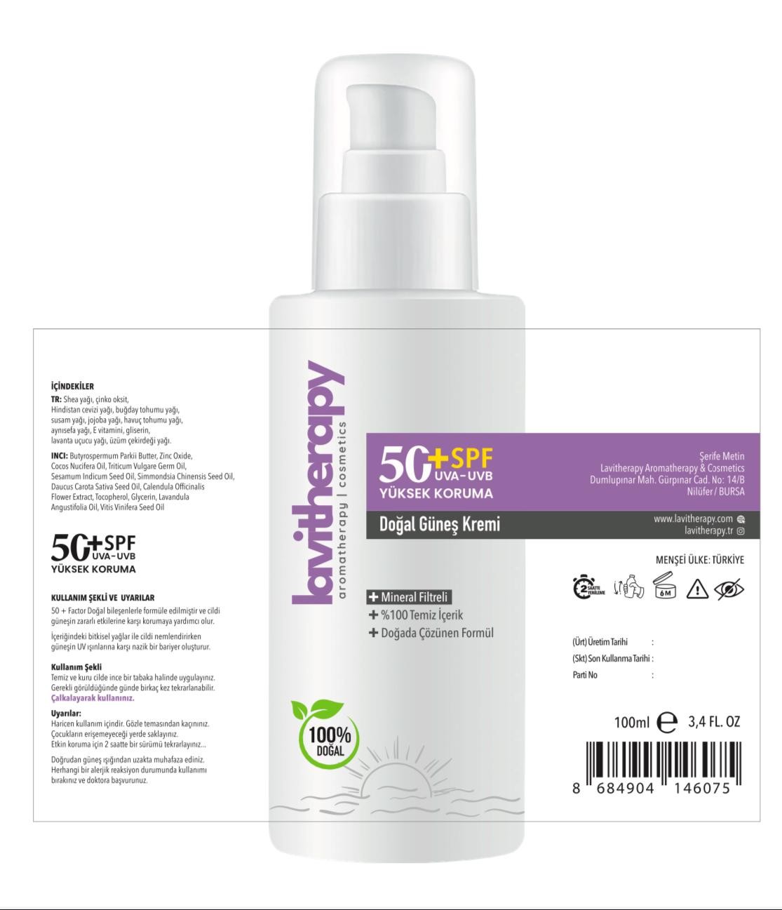 100ml Doğal Güneş Kremi