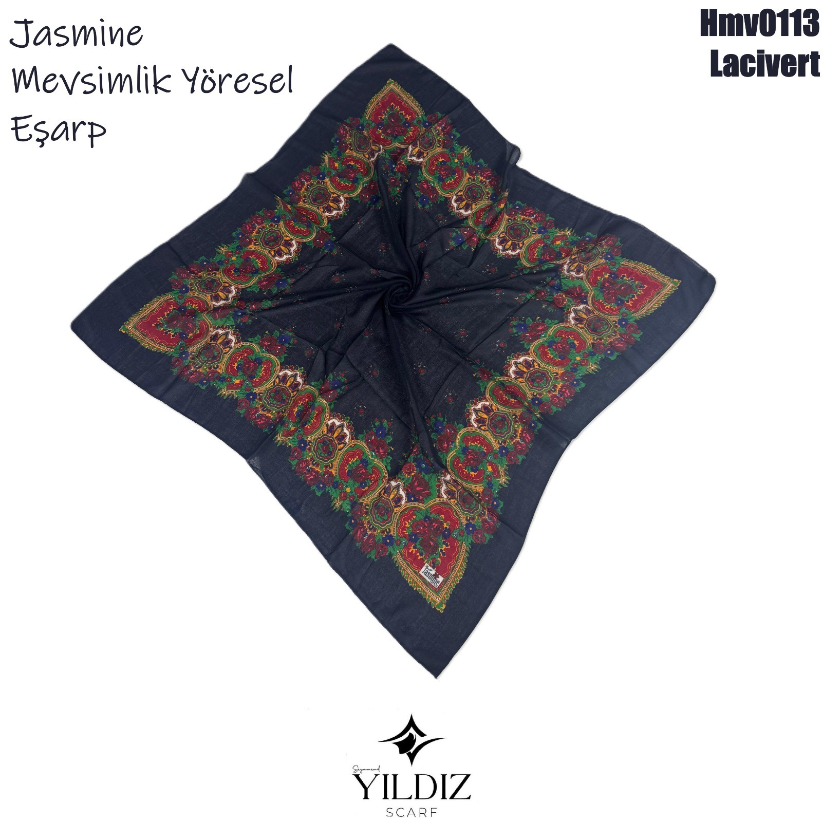 A-013 Mevsimlik Yöresel Eşarp - Lacivert