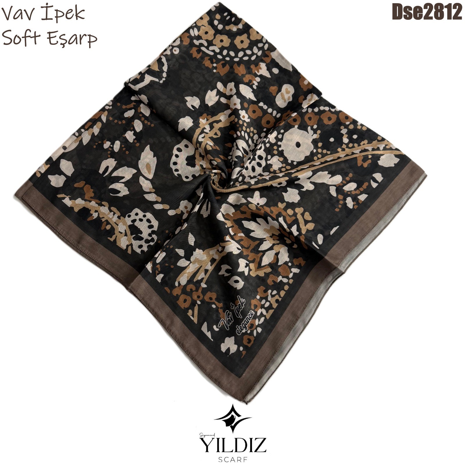 K-588 Vav İpek Dijital Soft Eşarp