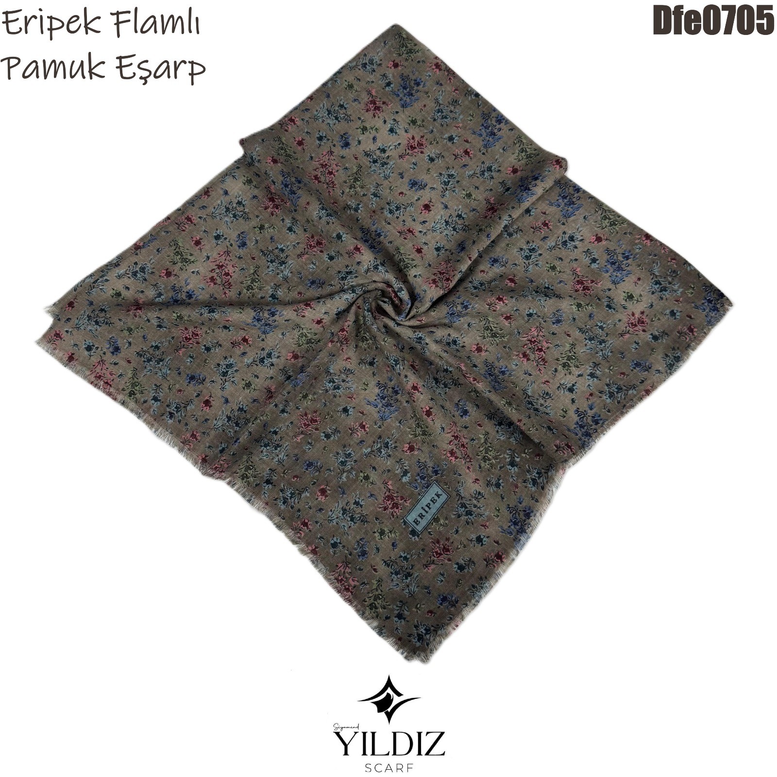 Y-126 Eripek Flamlı Pamuk Eşarp