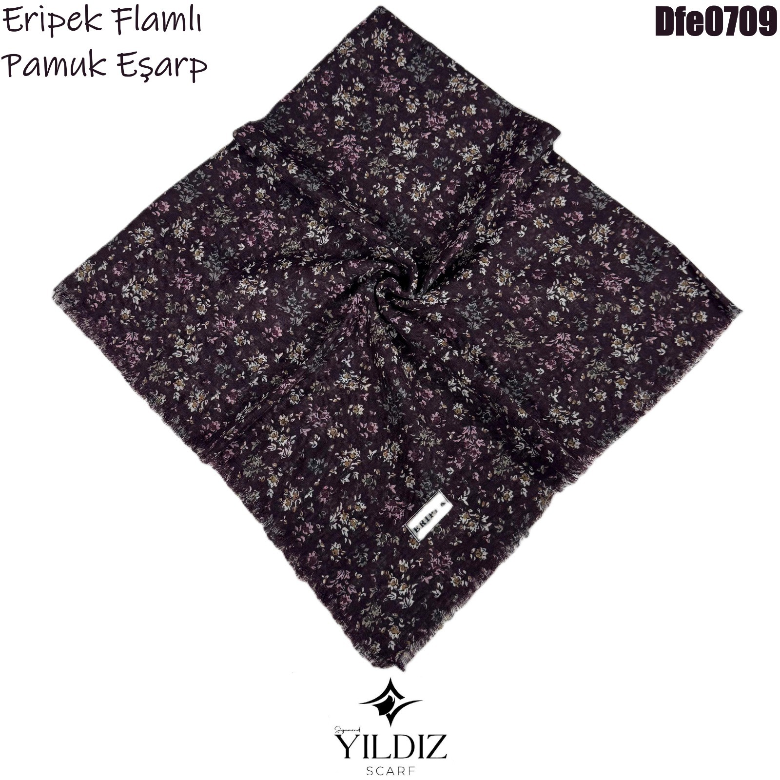Y-130 Eripek Flamlı Pamuk Eşarp