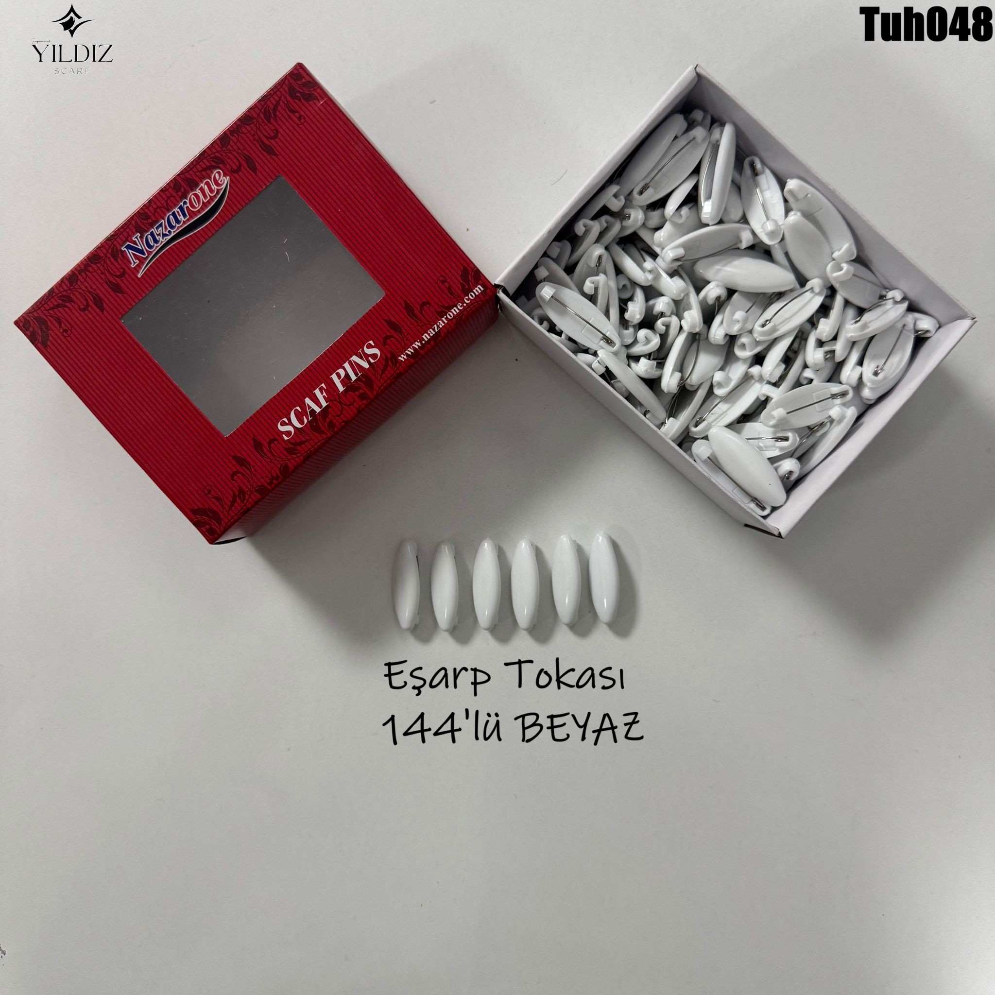 TH-39 Eşarp Tokası 144lü - Beyaz