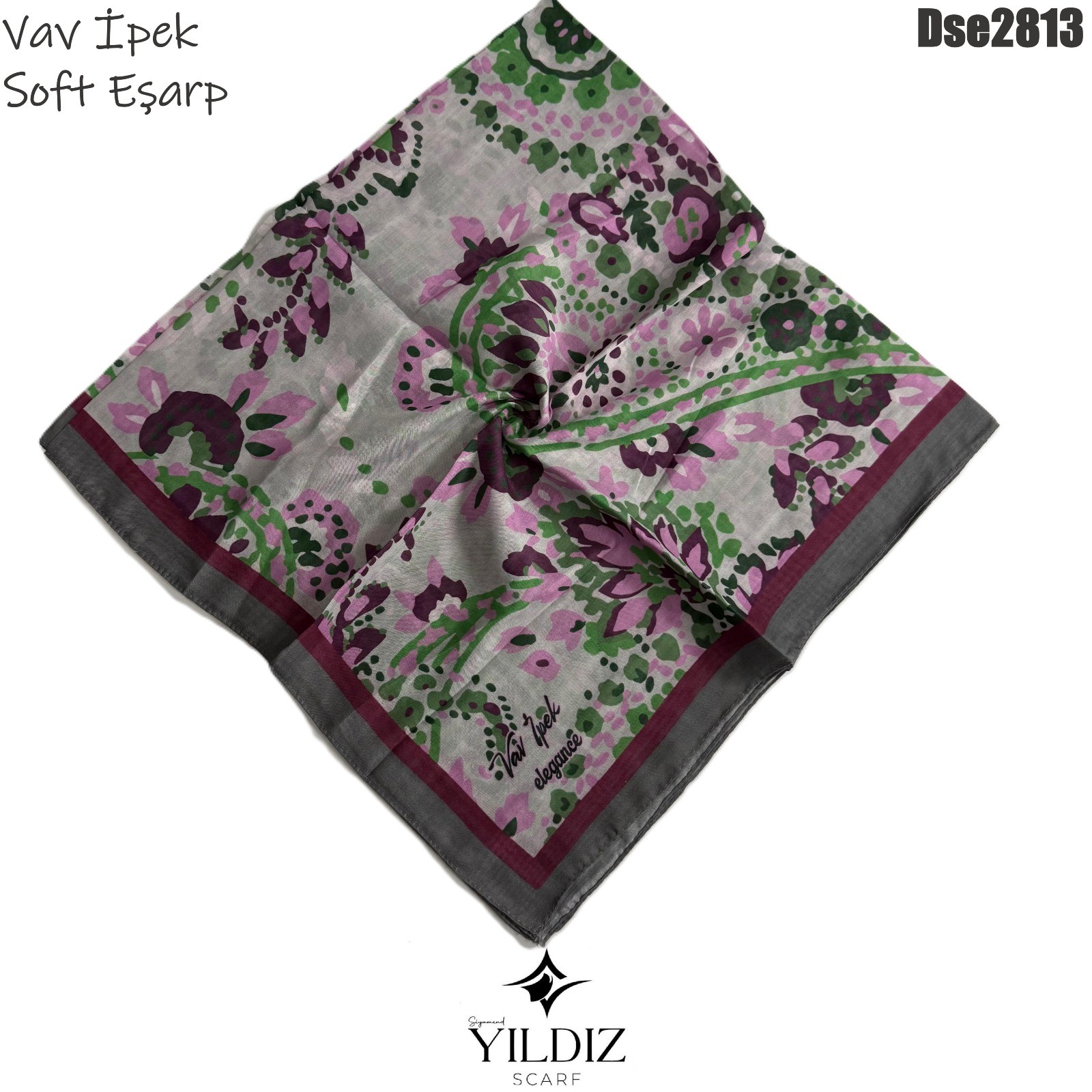 K-589 Vav İpek Dijital Soft Eşarp