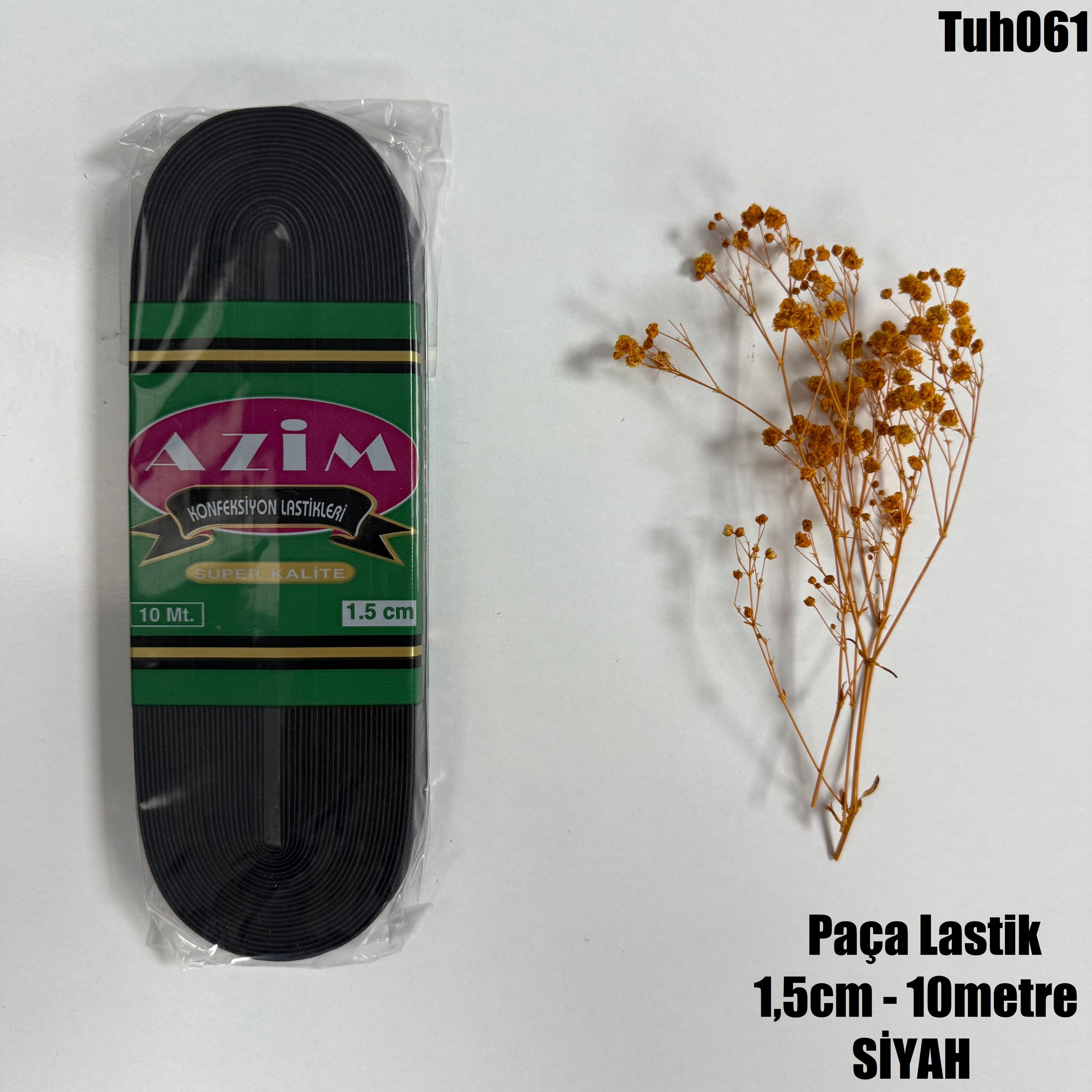 Paça Lastik Siyah- 10 Metre - 1.5 cm
