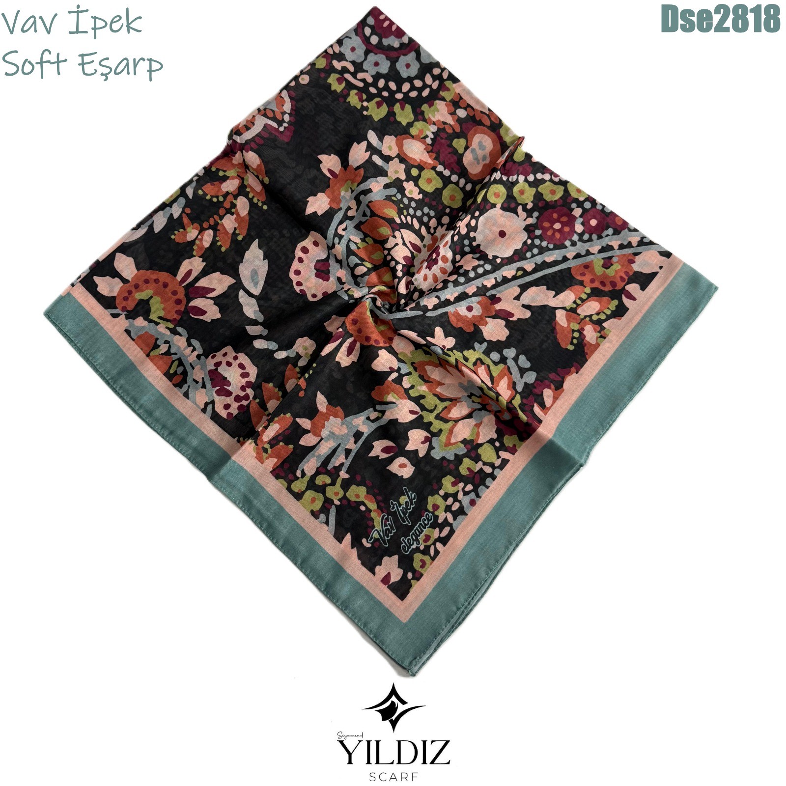 K-594 Vav İpek Dijital Soft Eşarp
