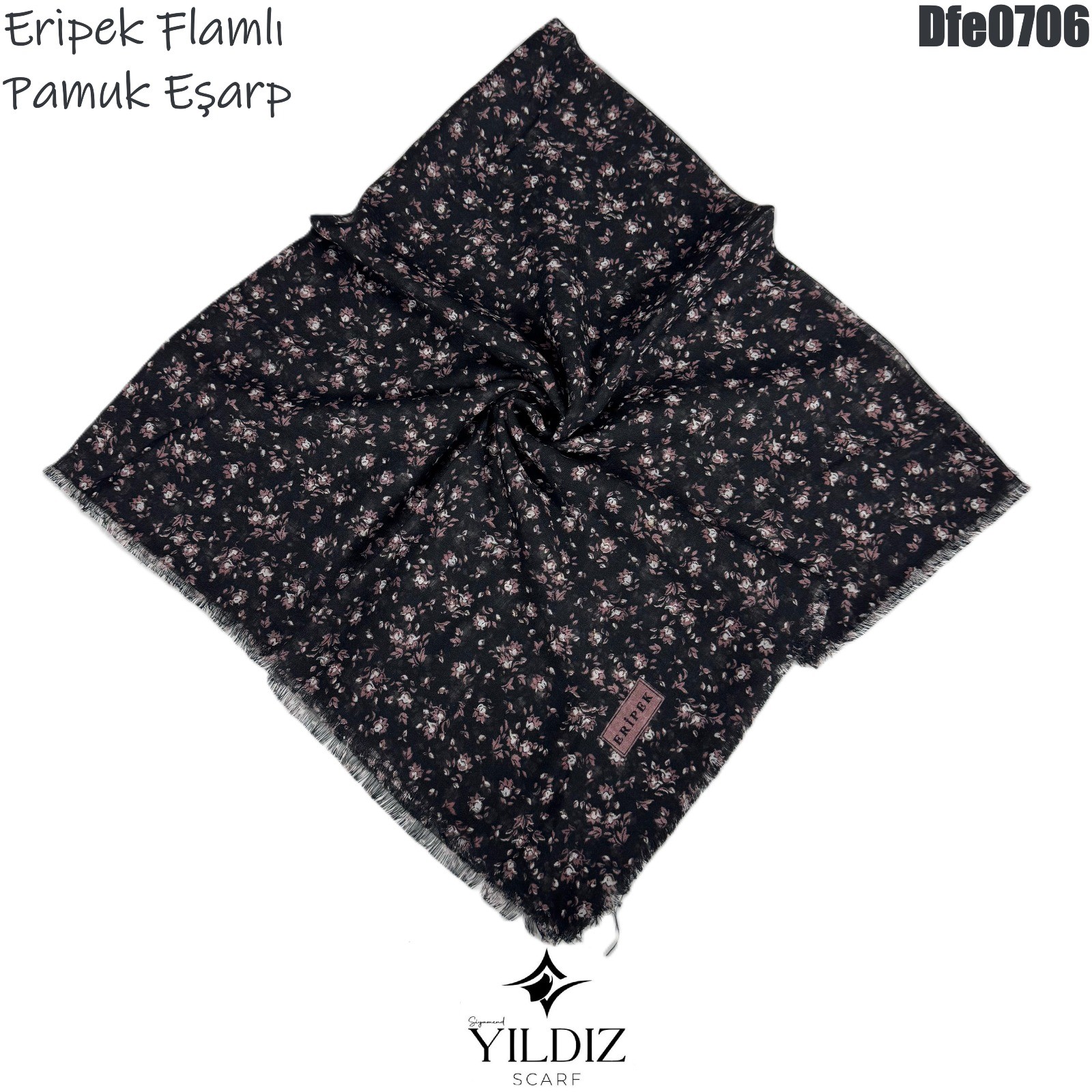 Y-127 Eripek Flamlı Pamuk Eşarp