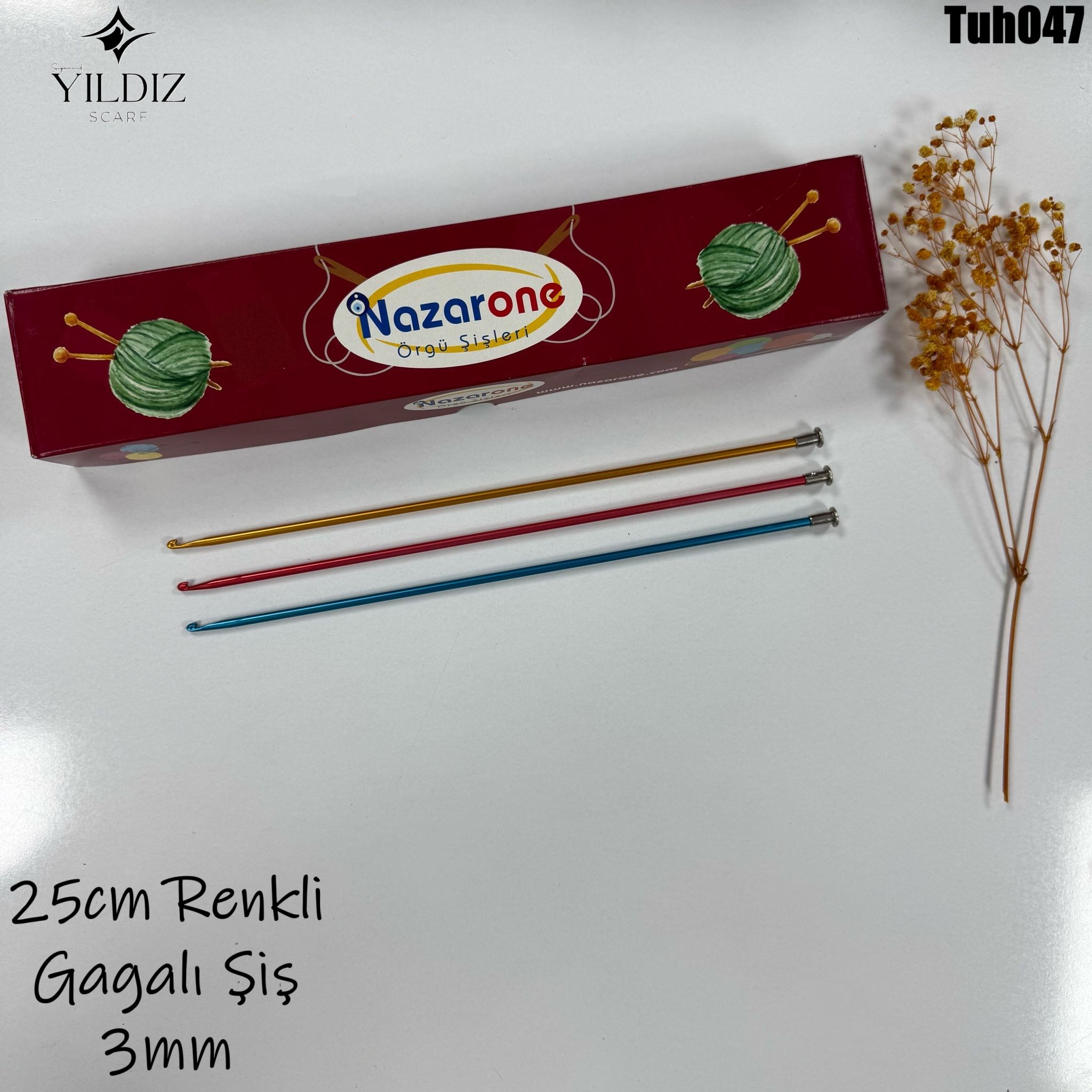 TH-47 25cm Renkli Gagalı Şiş 3mm