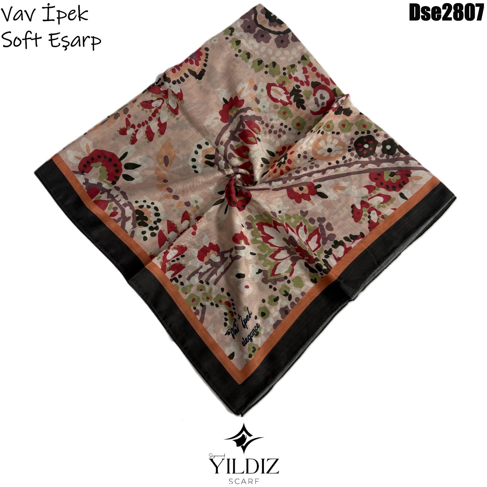 K-583 Vav İpek Dijital Soft Eşarp