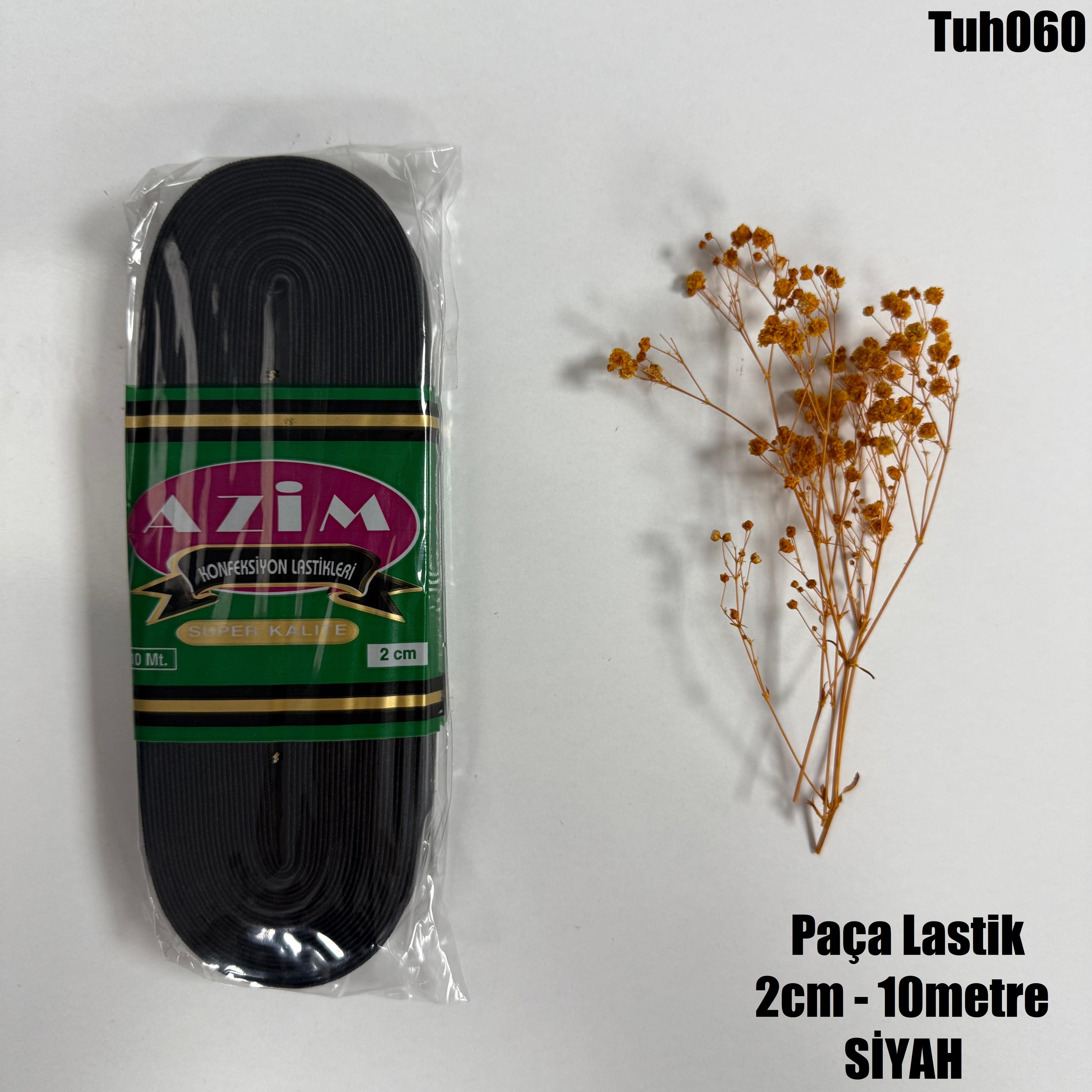 Paça Lastik Siyah- 10 Metre - 2 cm