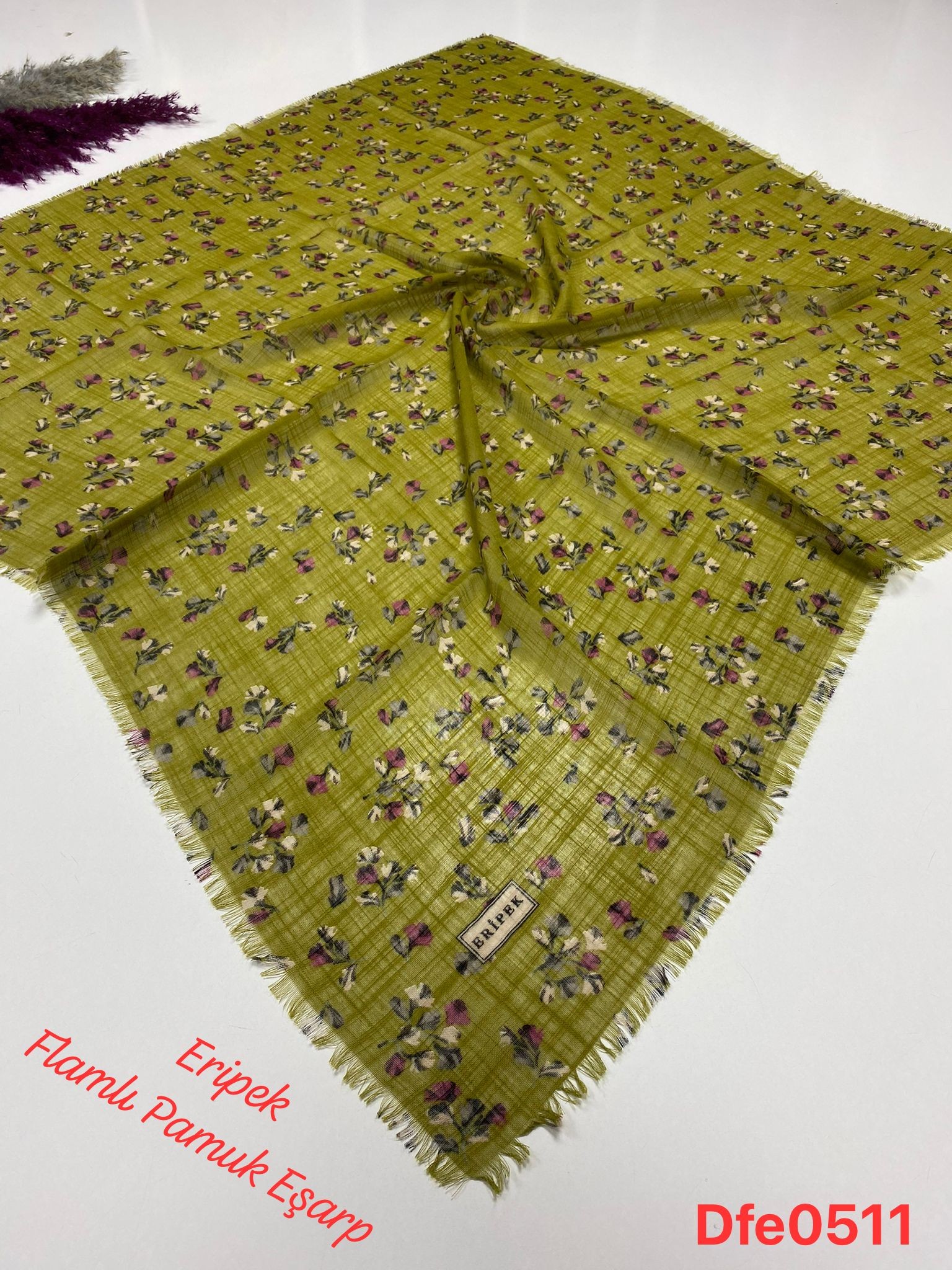 Y-95 Eripek Flamlı Pamuk Eşarp
