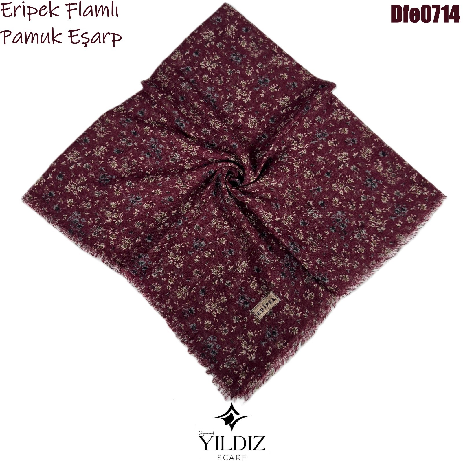 Y-135 Eripek Flamlı Pamuk Eşarp