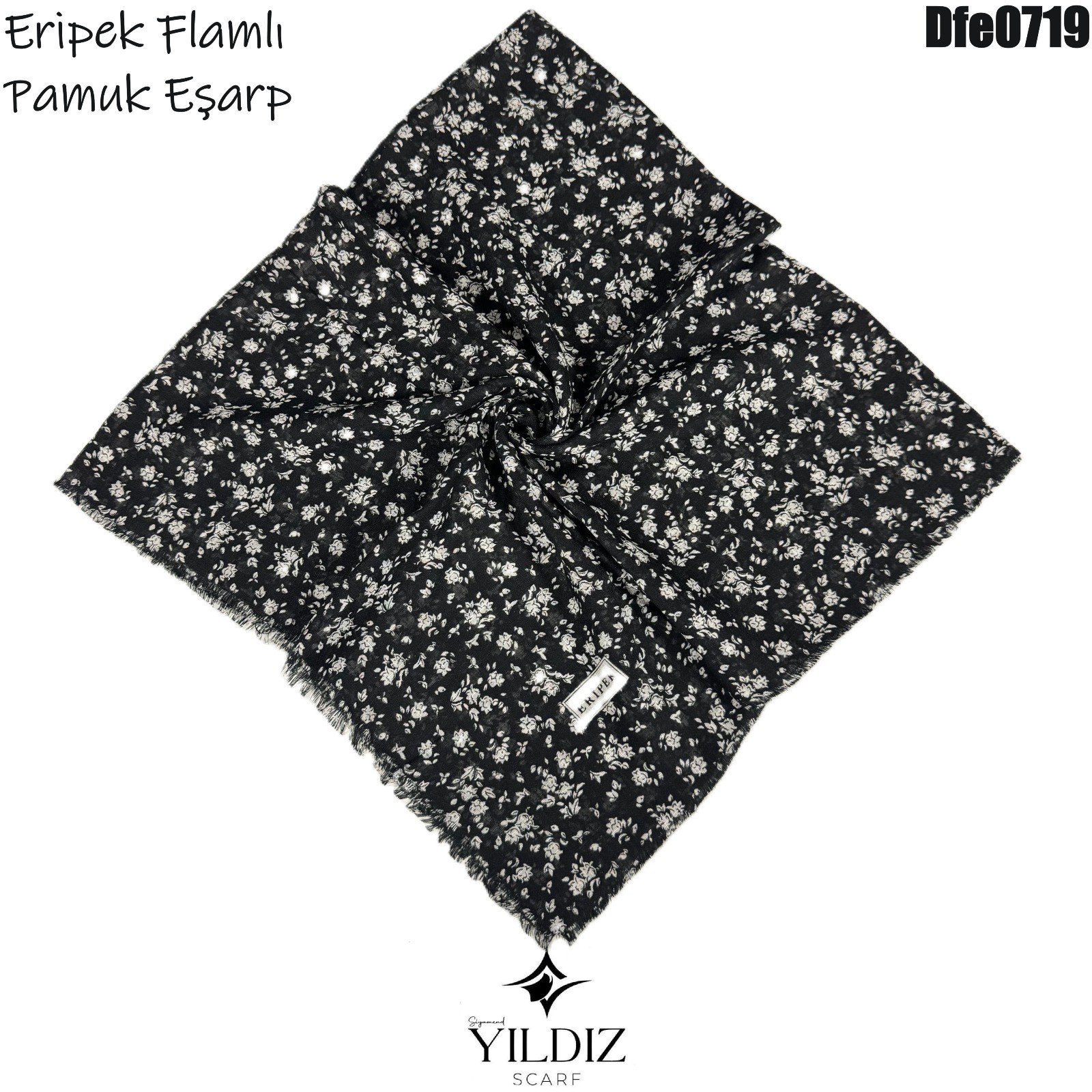 Y-140 Eripek Flamlı Pamuk Eşarp