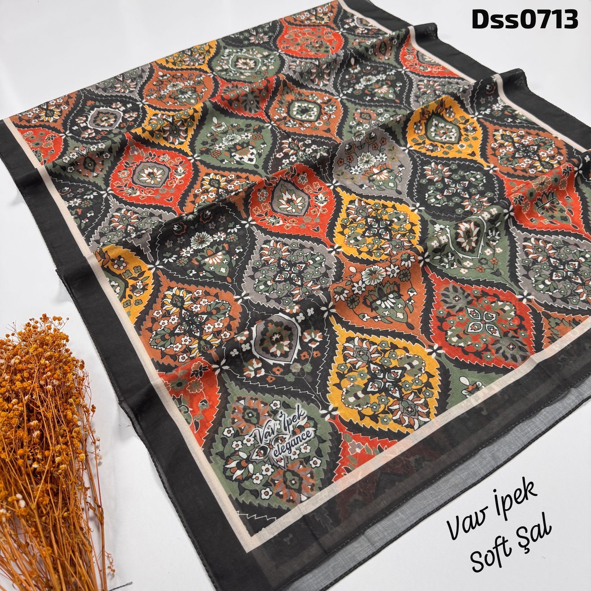 N-101 Vav İpek Dijital Soft Şal