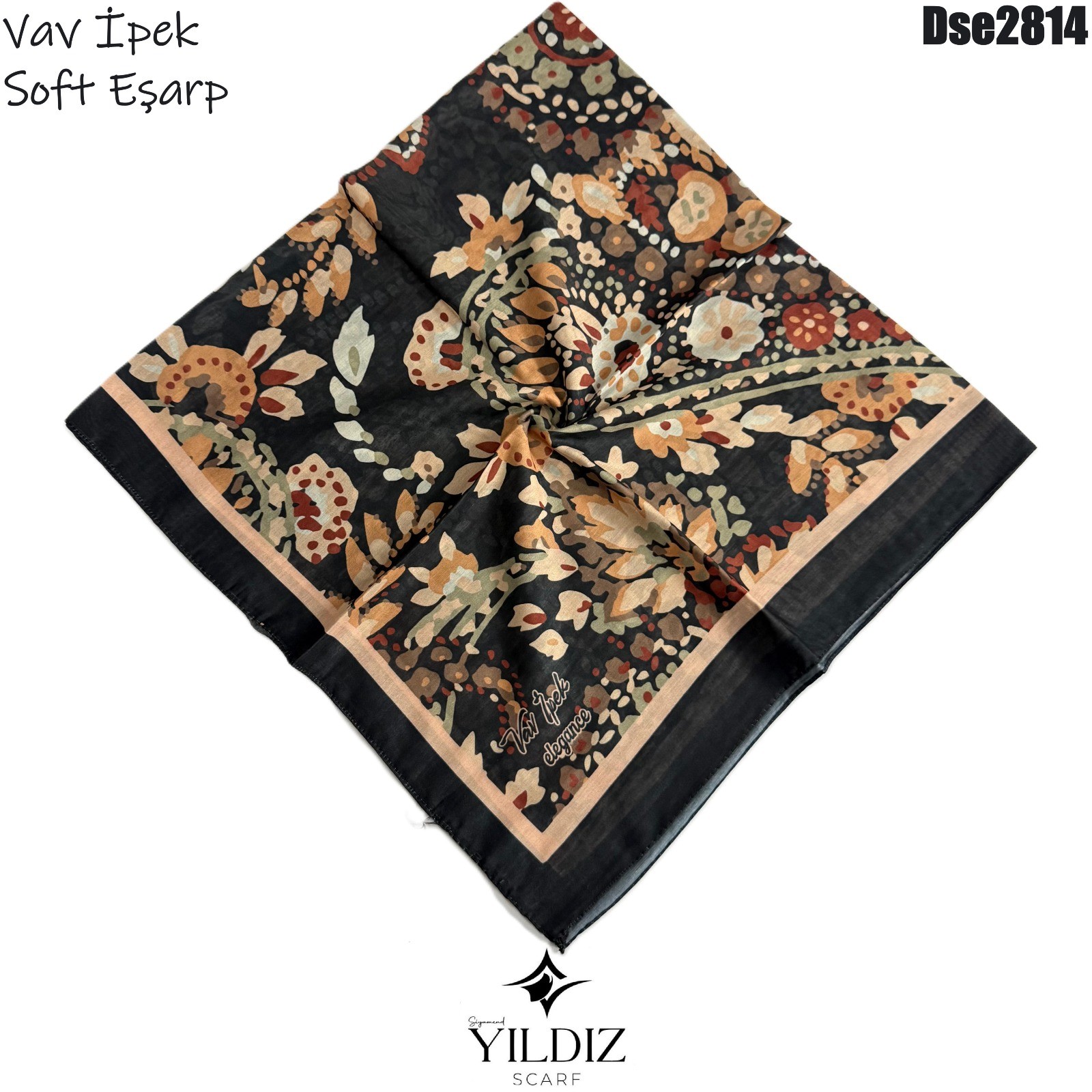 K-590 Vav İpek Dijital Soft Eşarp