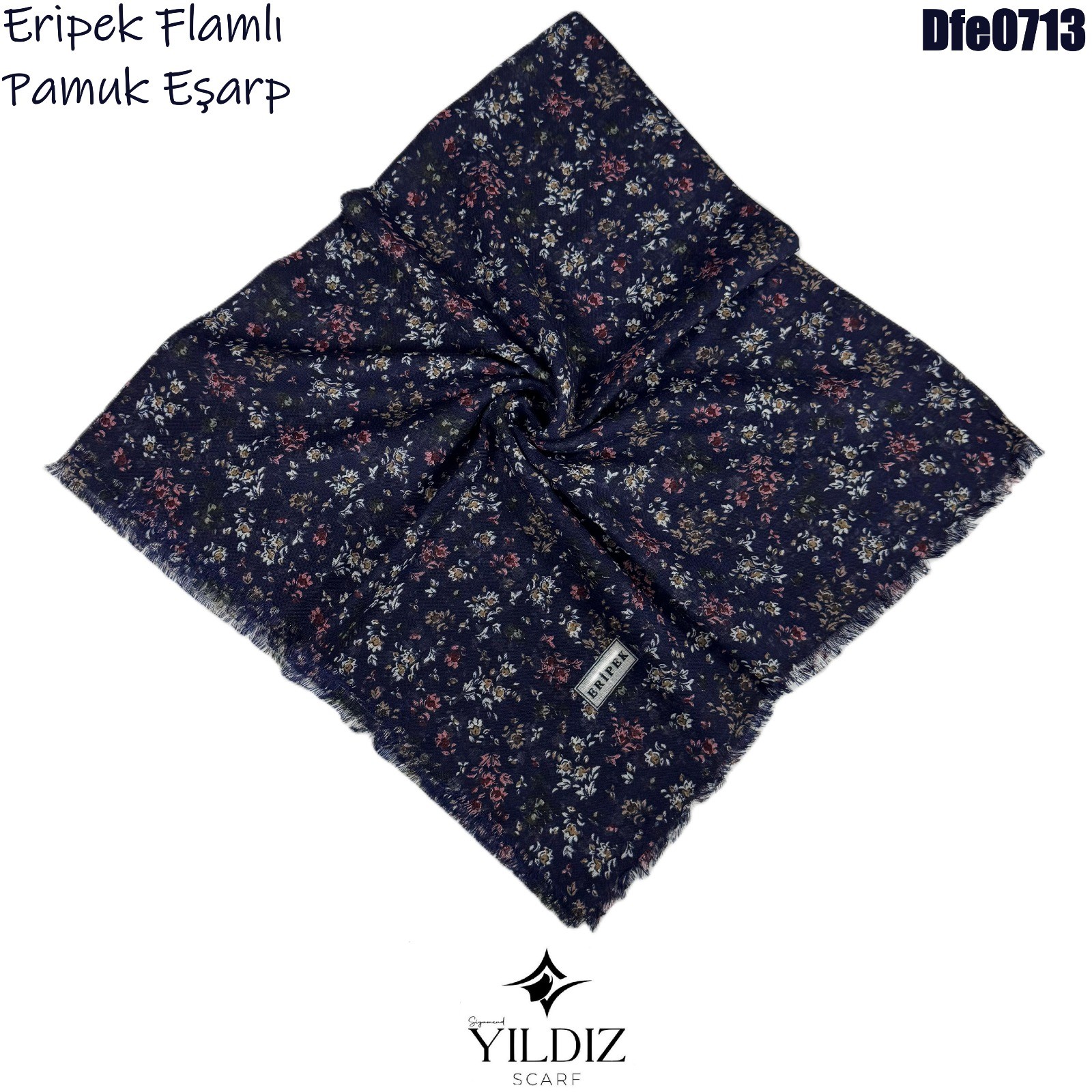 Y-134 Eripek Flamlı Pamuk Eşarp
