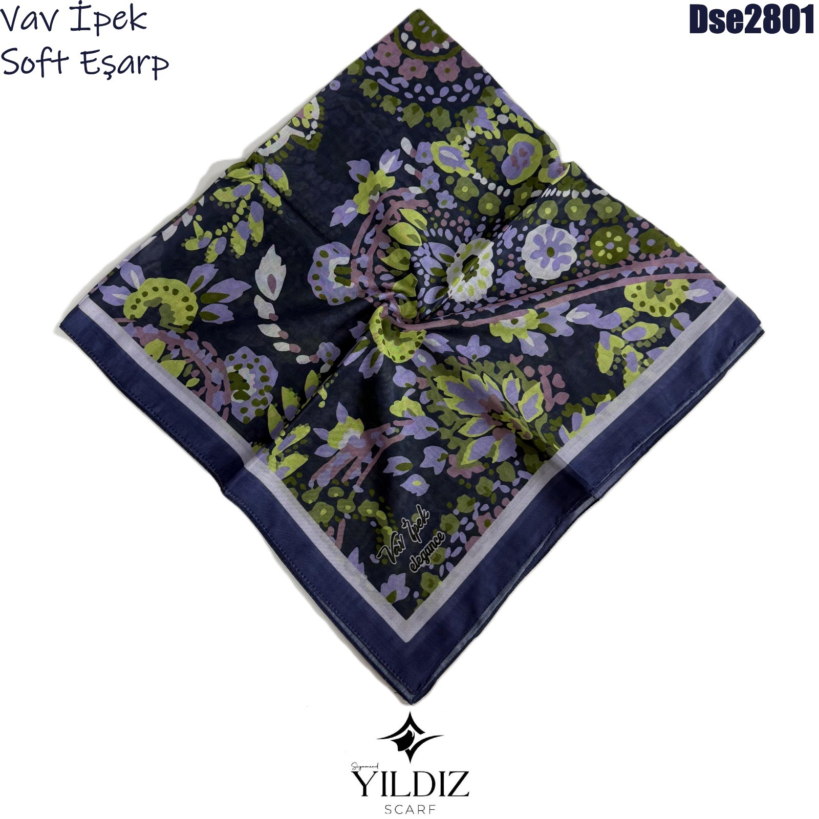 K-577 Vav İpek Dijital Soft Eşarp