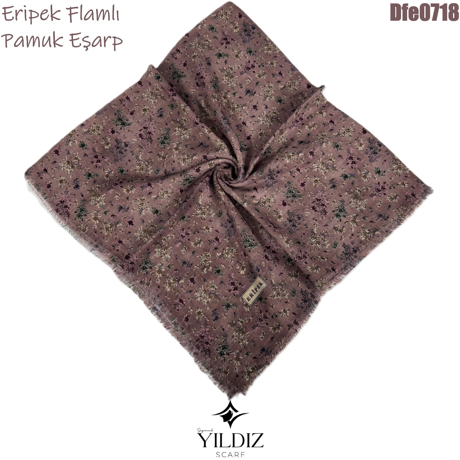 Y-139 Eripek Flamlı Pamuk Eşarp