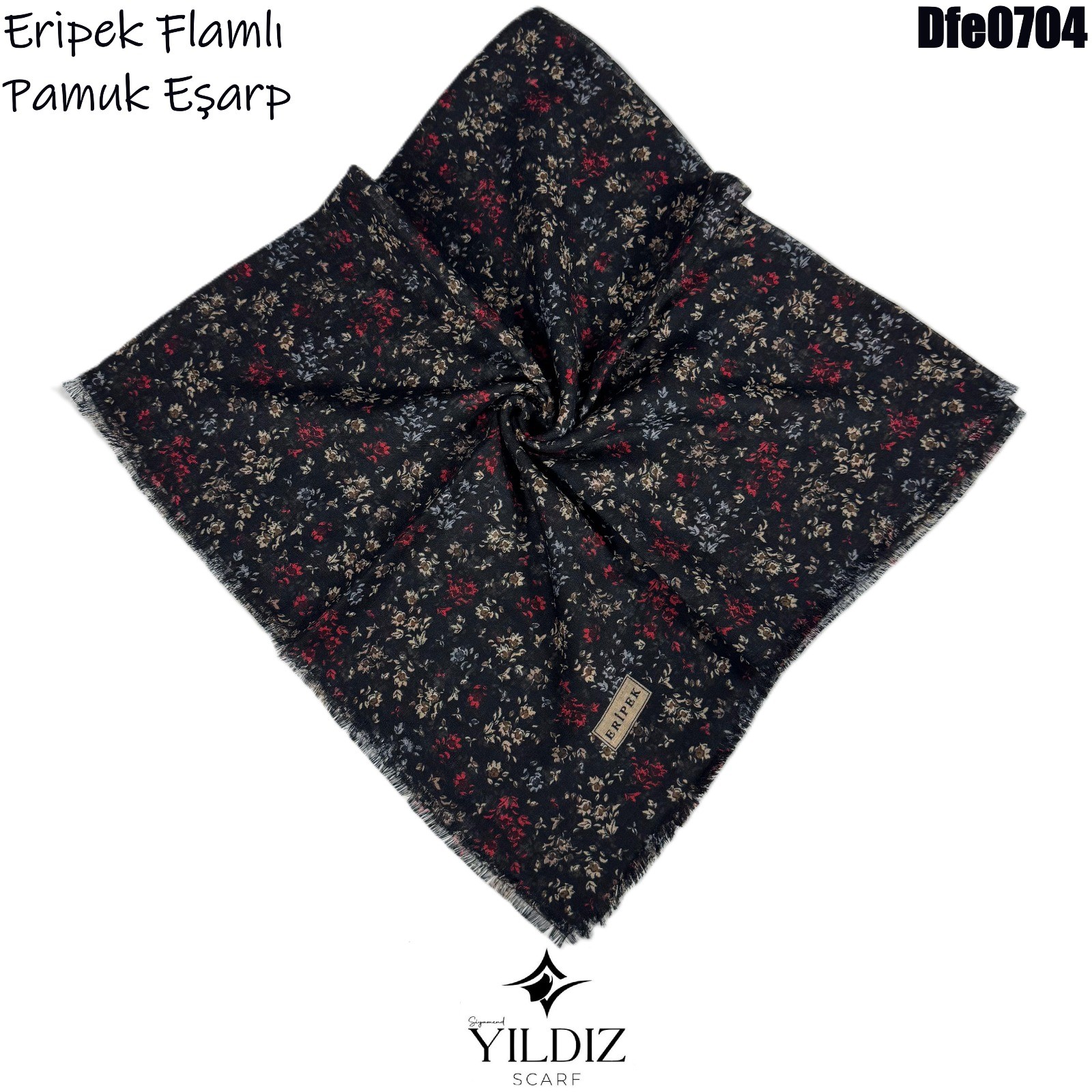 Y-125 Eripek Flamlı Pamuk Eşarp
