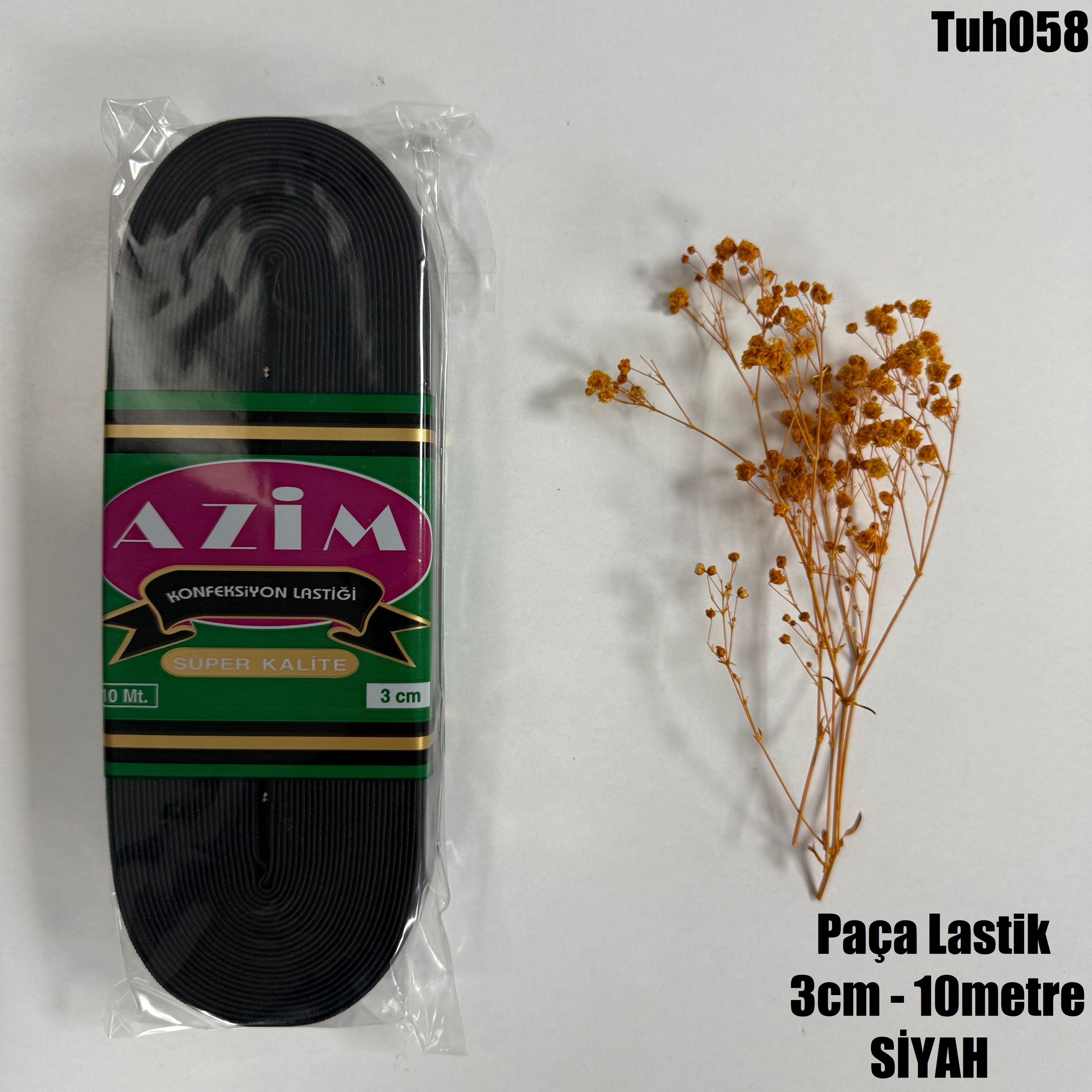 Paça Lastik Siyah- 10 Metre - 3 cm