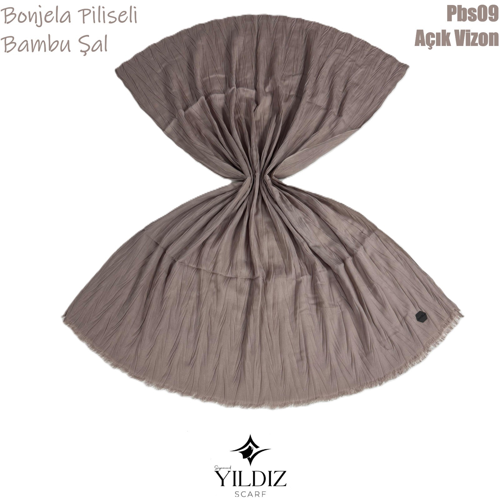 PB-9 Piliseli Bambu Şal- Açık Vizon