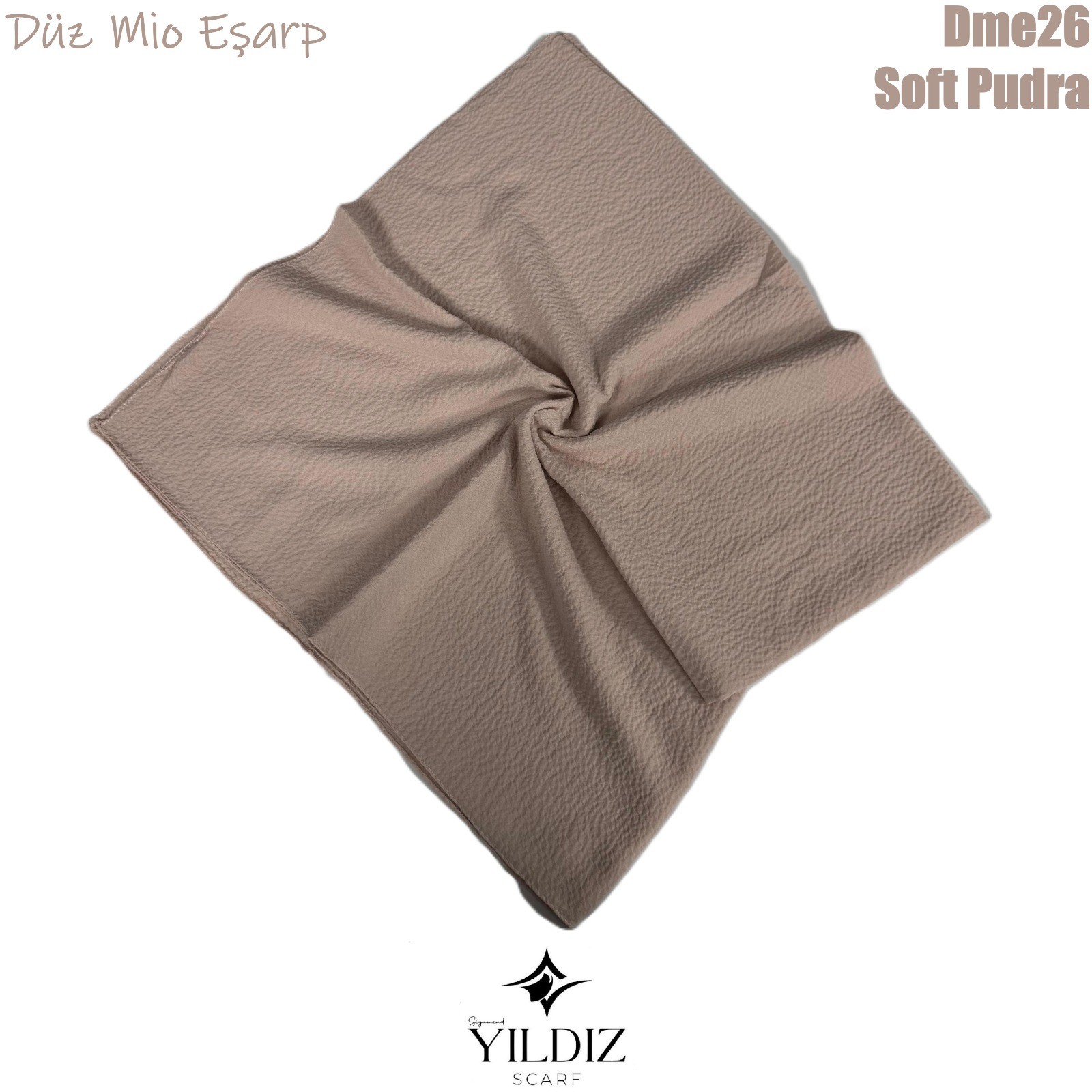H-26 Düz Mio Cazz Eşarp- Soft Pudra