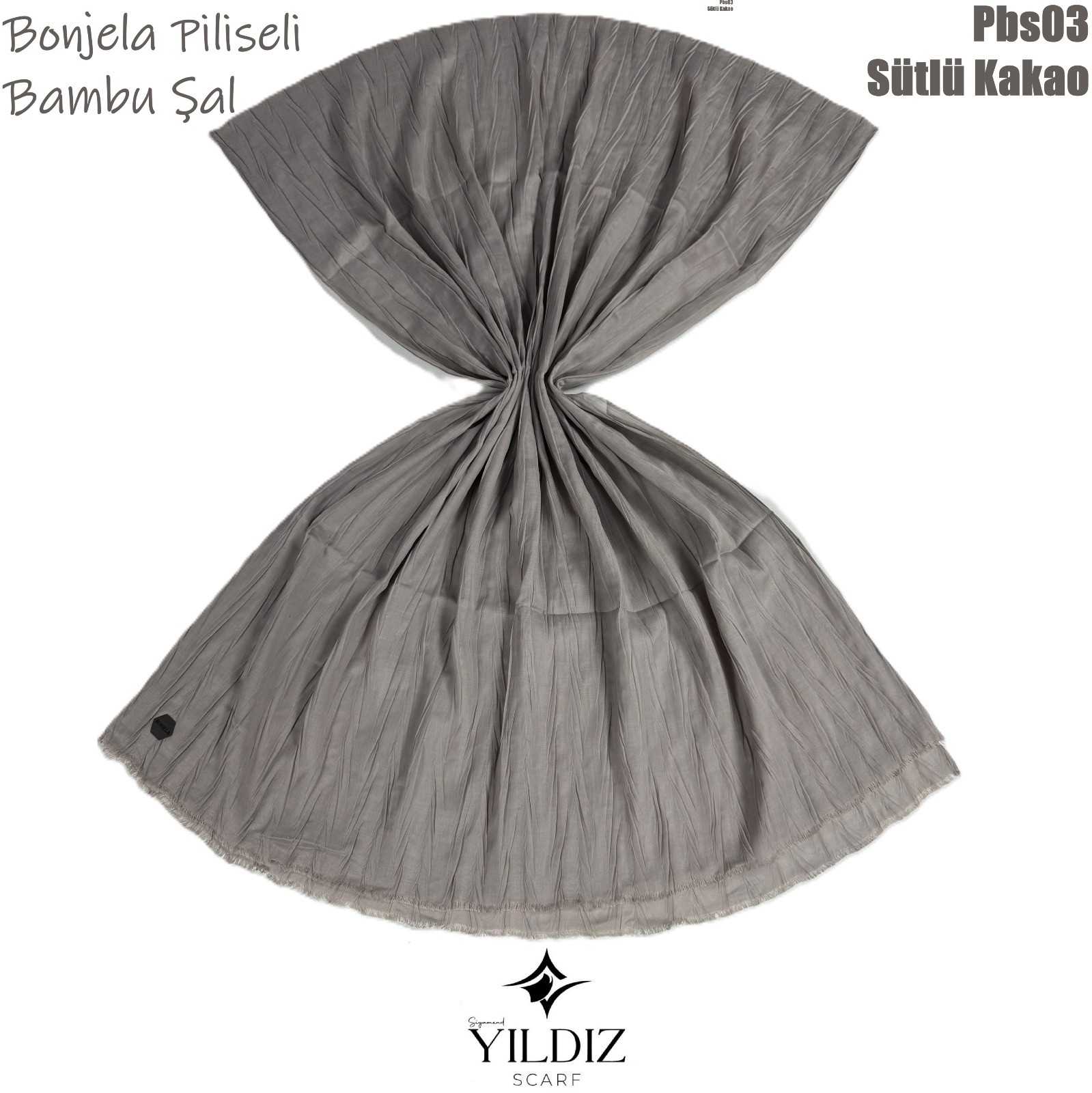 PB-3 Piliseli  Bambu Şal - Sütlü Kakao