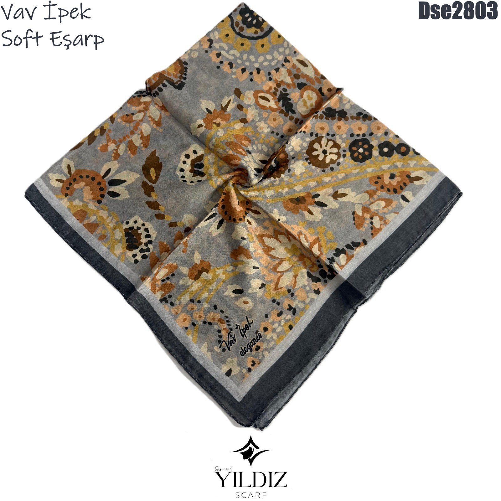K-579 Vav İpek Dijital Soft Eşarp
