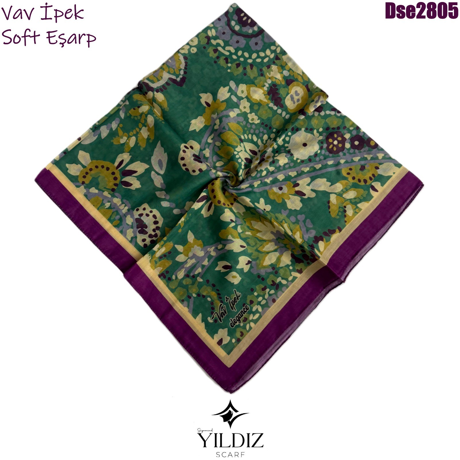 K-581 Vav İpek Dijital Soft Eşarp