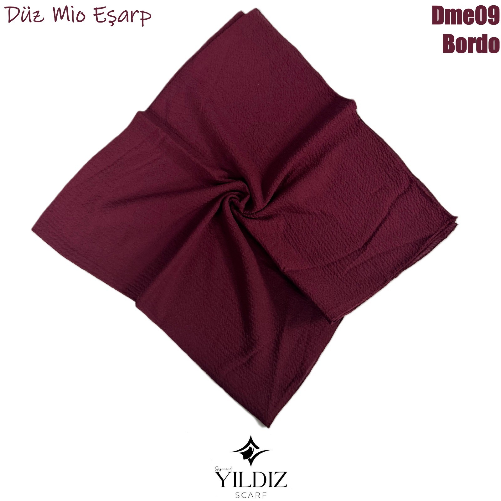 H-9 Düz Mio Cazz Eşarp- Bordo