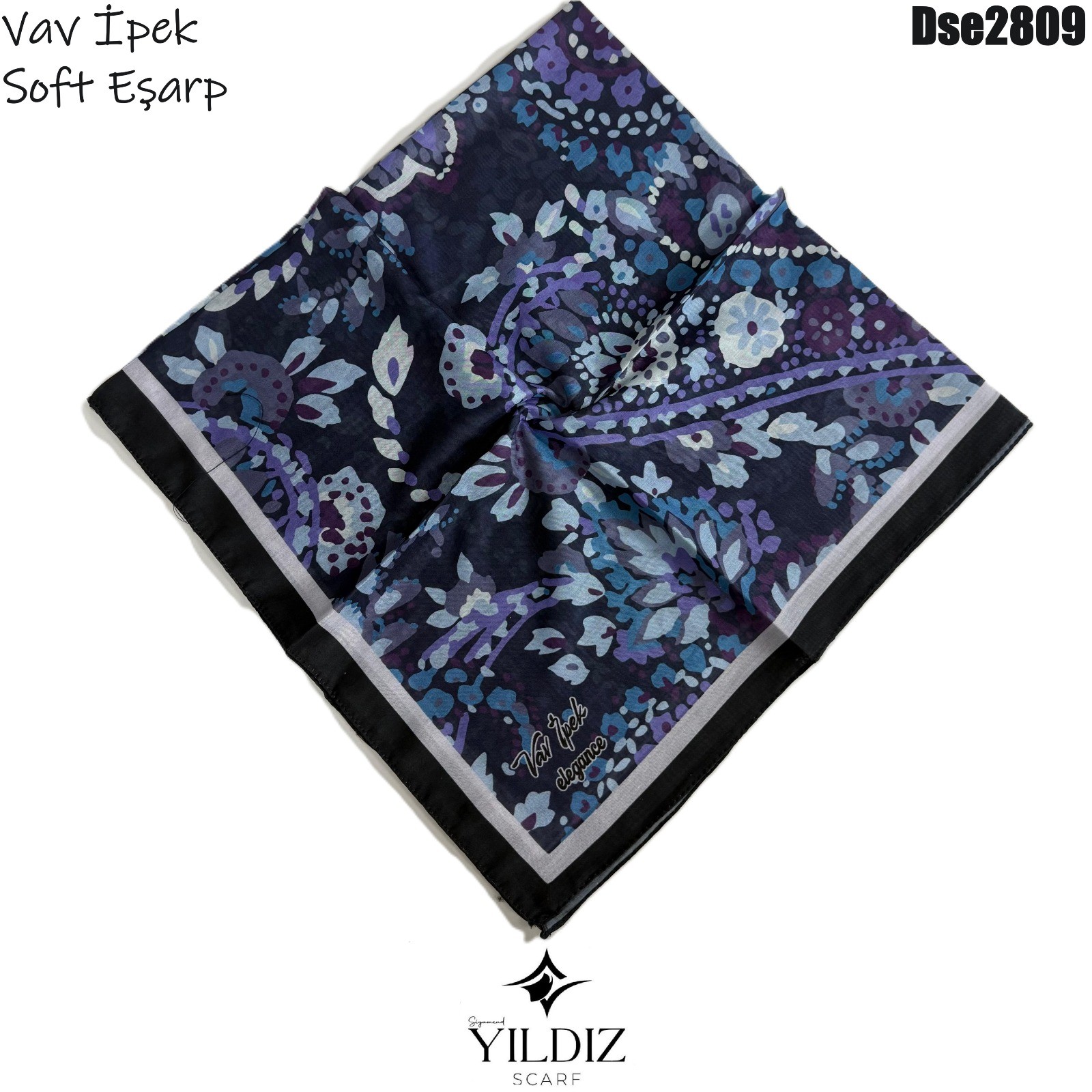K-585 Vav İpek Dijital Soft Eşarp