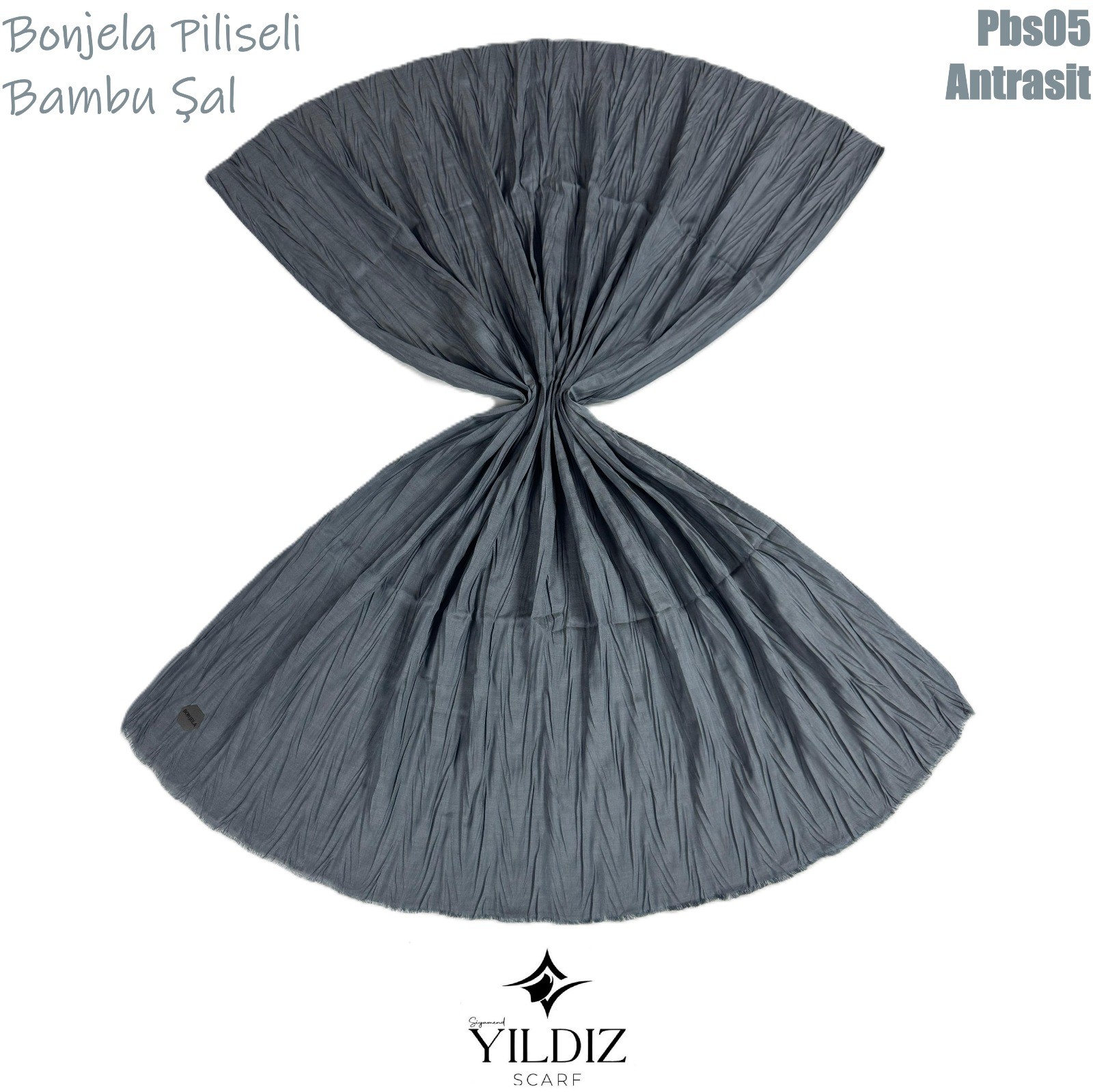 PB-5 Piliseli Bambu Şal- Antrasit