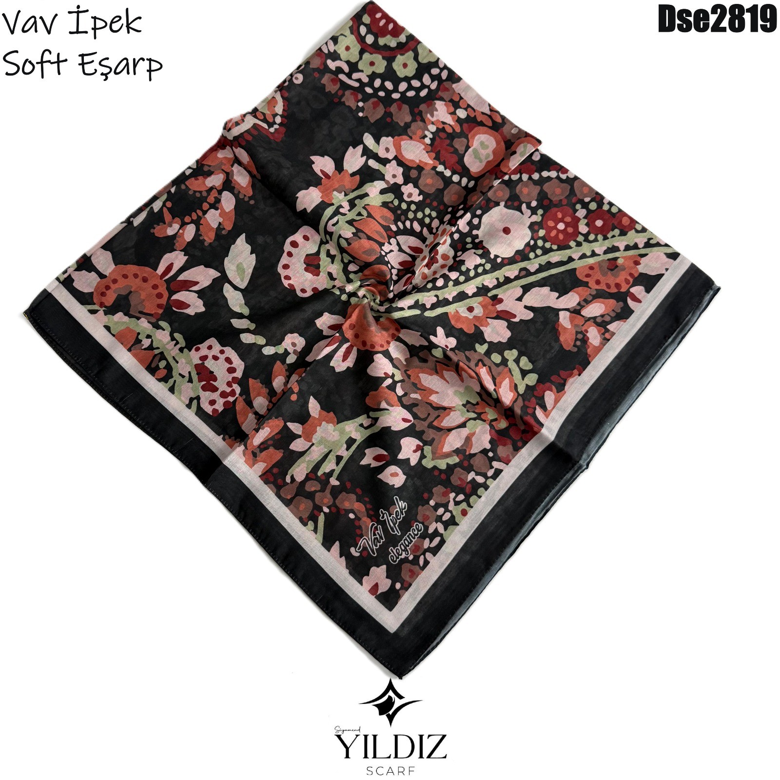 K-595 Vav İpek Dijital Soft Eşarp