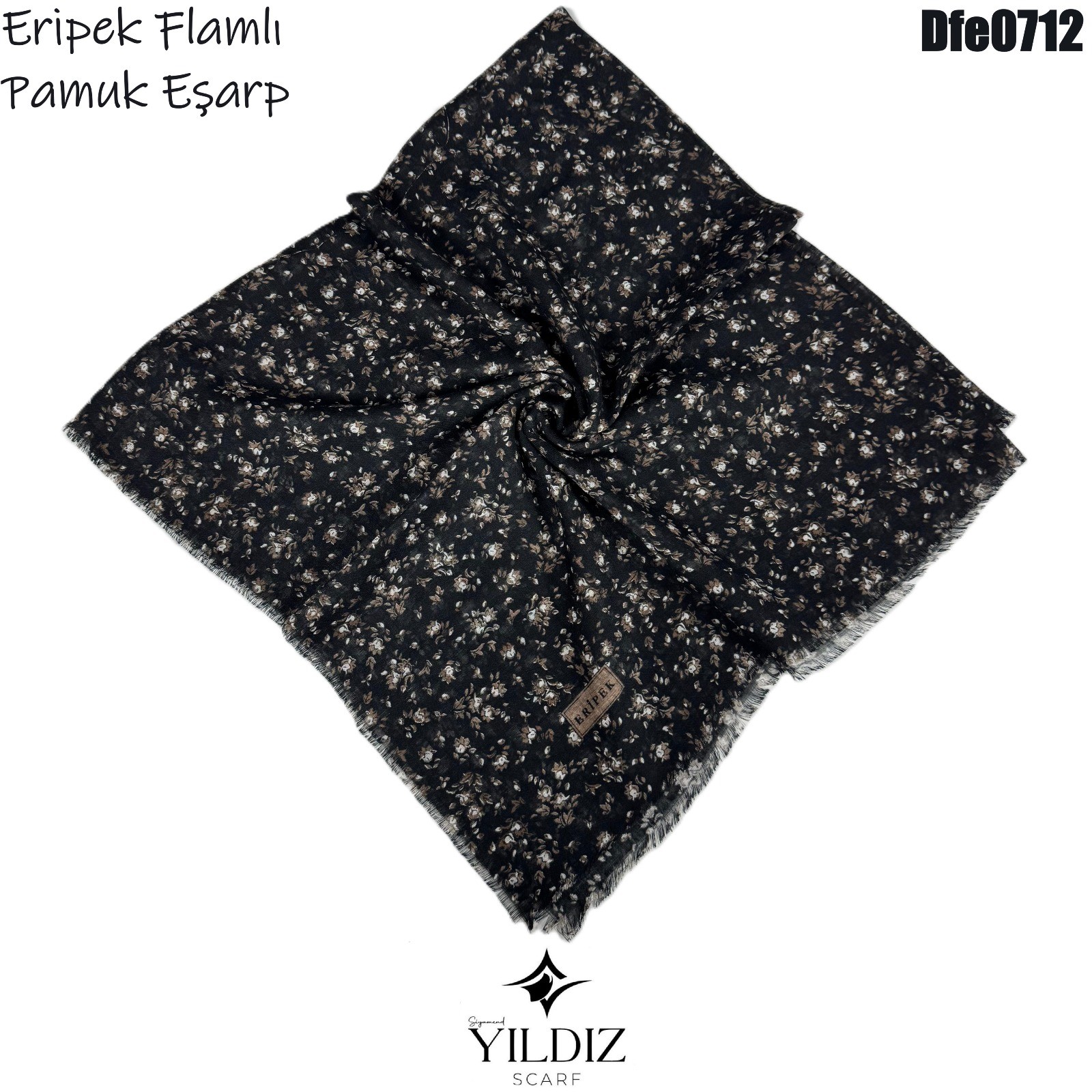 Y-133 Eripek Flamlı Pamuk Eşarp