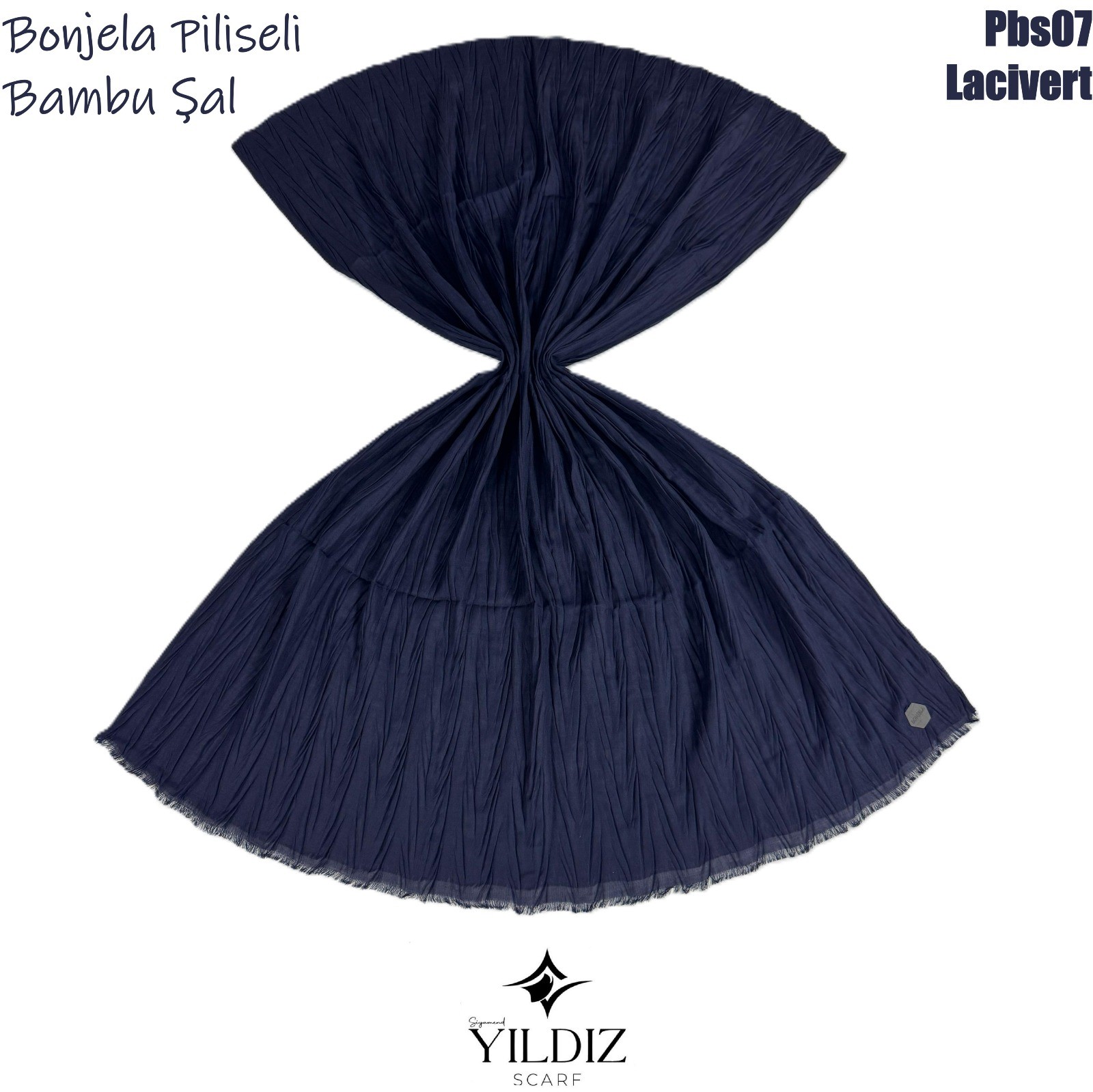 PB-7 Piliseli Bambu Şal- Lacivert
