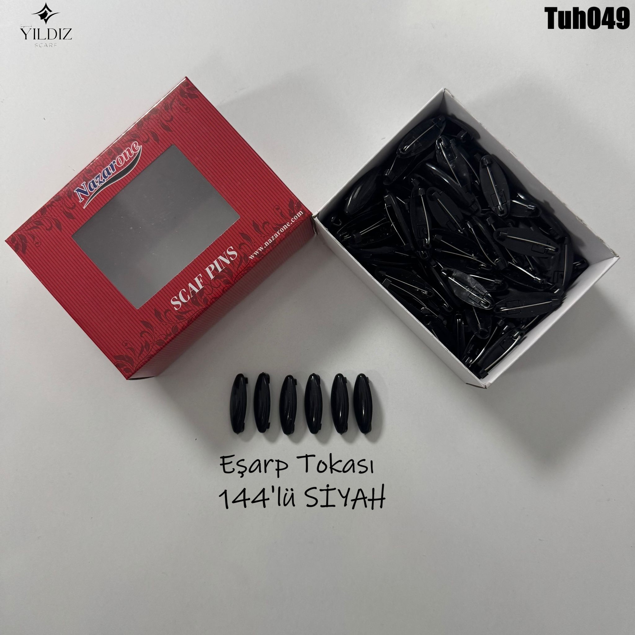 TH-39 Eşarp Tokası 144lü -Siyah