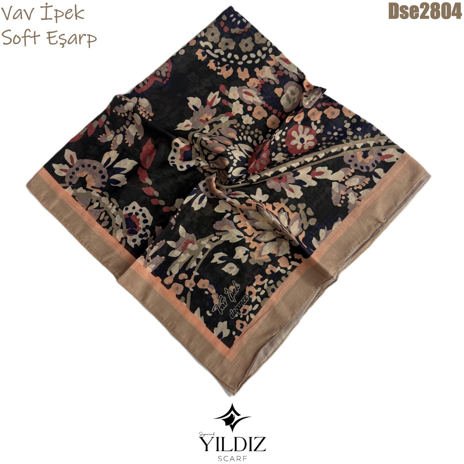 K-580 Vav İpek Dijital Soft Eşarp