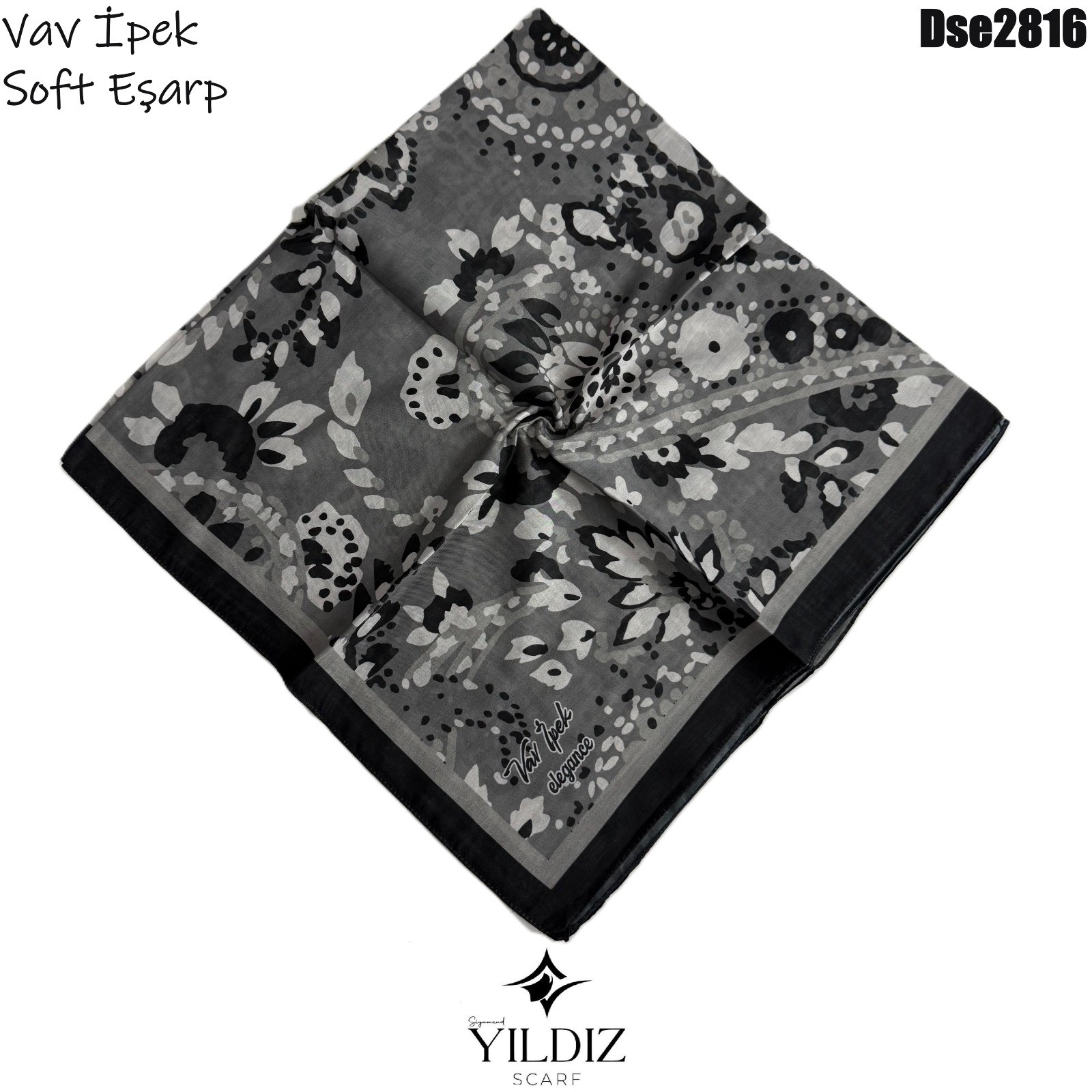 K-592 Vav İpek Dijital Soft Eşarp