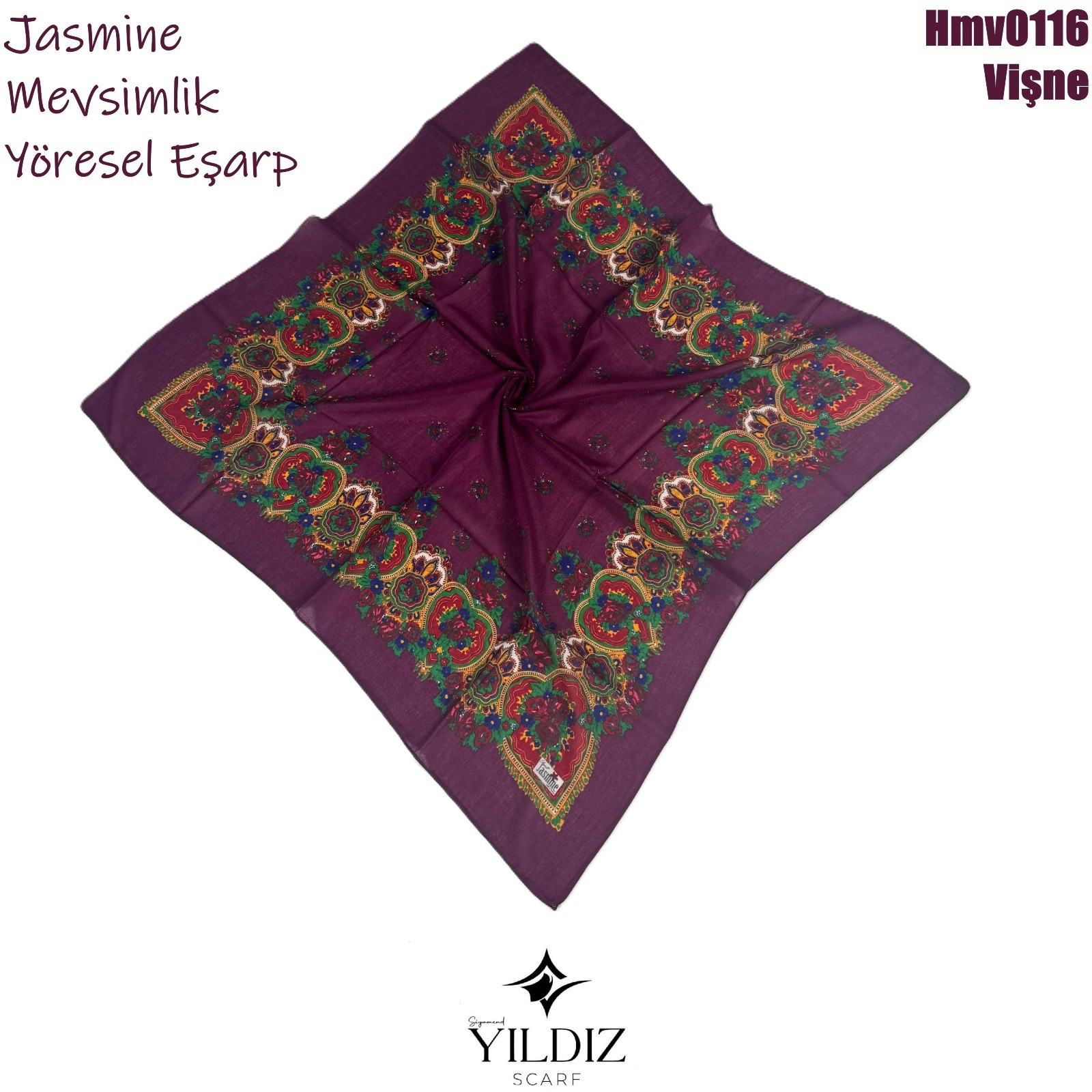 A-016 Mevsimlik Yöresel Eşarp - Vişne