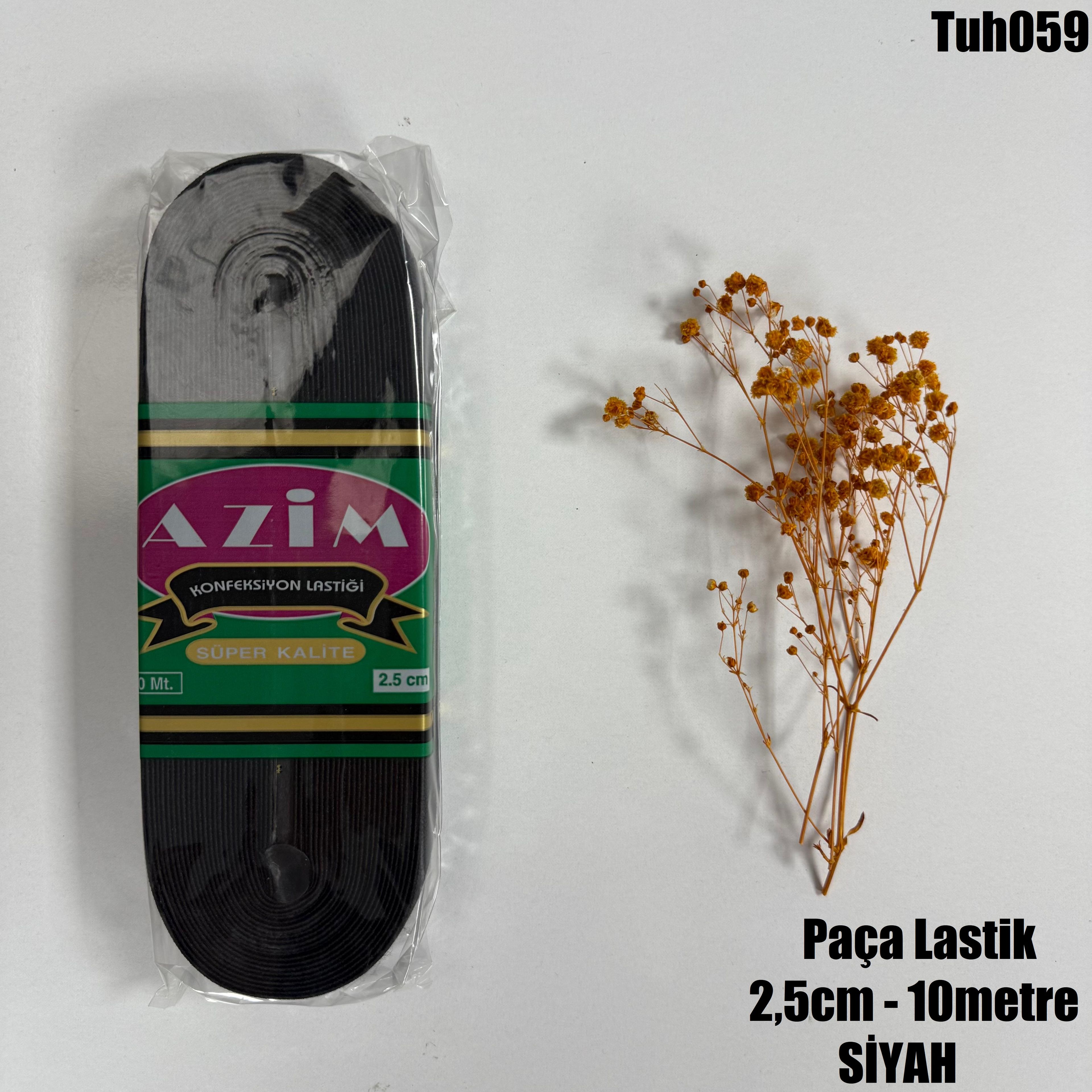 Paça Lastik Siyah- 10 Metre - 2.5 cm