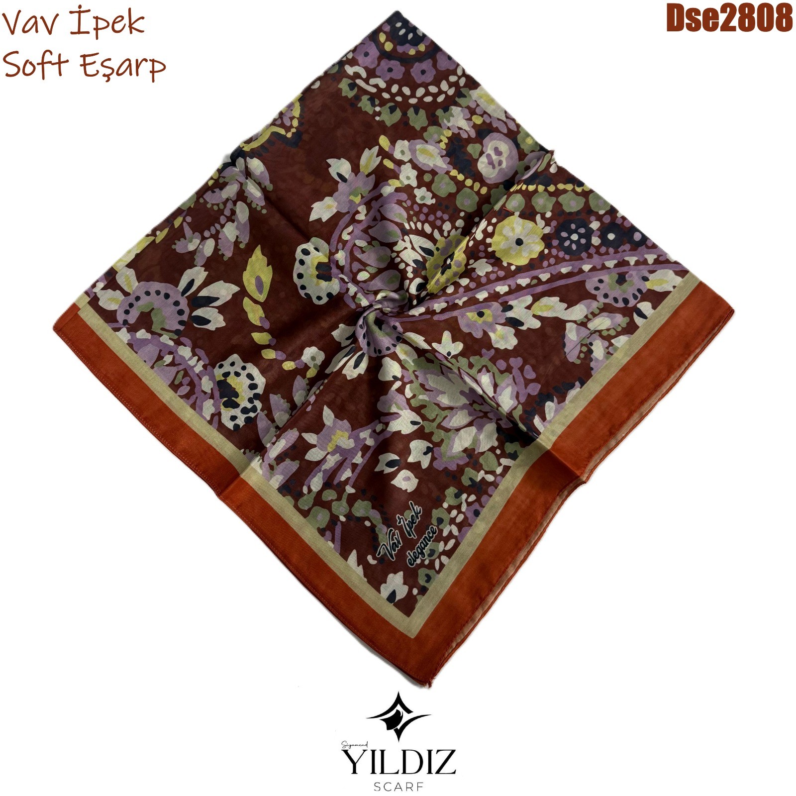 K-584 Vav İpek Dijital Soft Eşarp