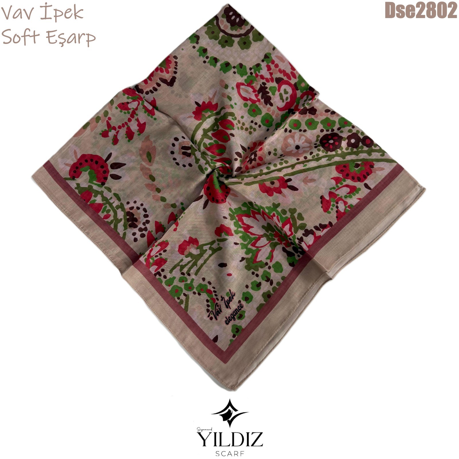 K-578 Vav İpek Dijital Soft Eşarp