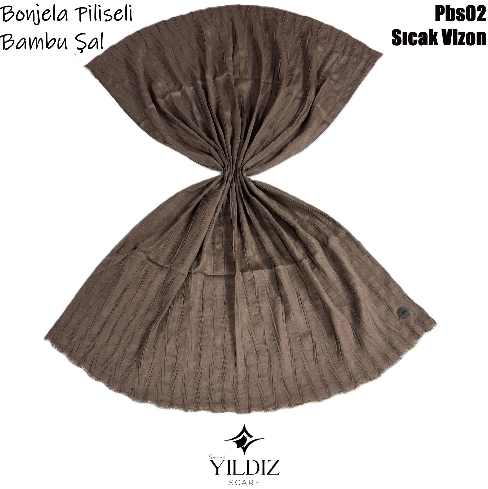 PB-2 Piliseli Bambu Şal- Sıcak Vizon