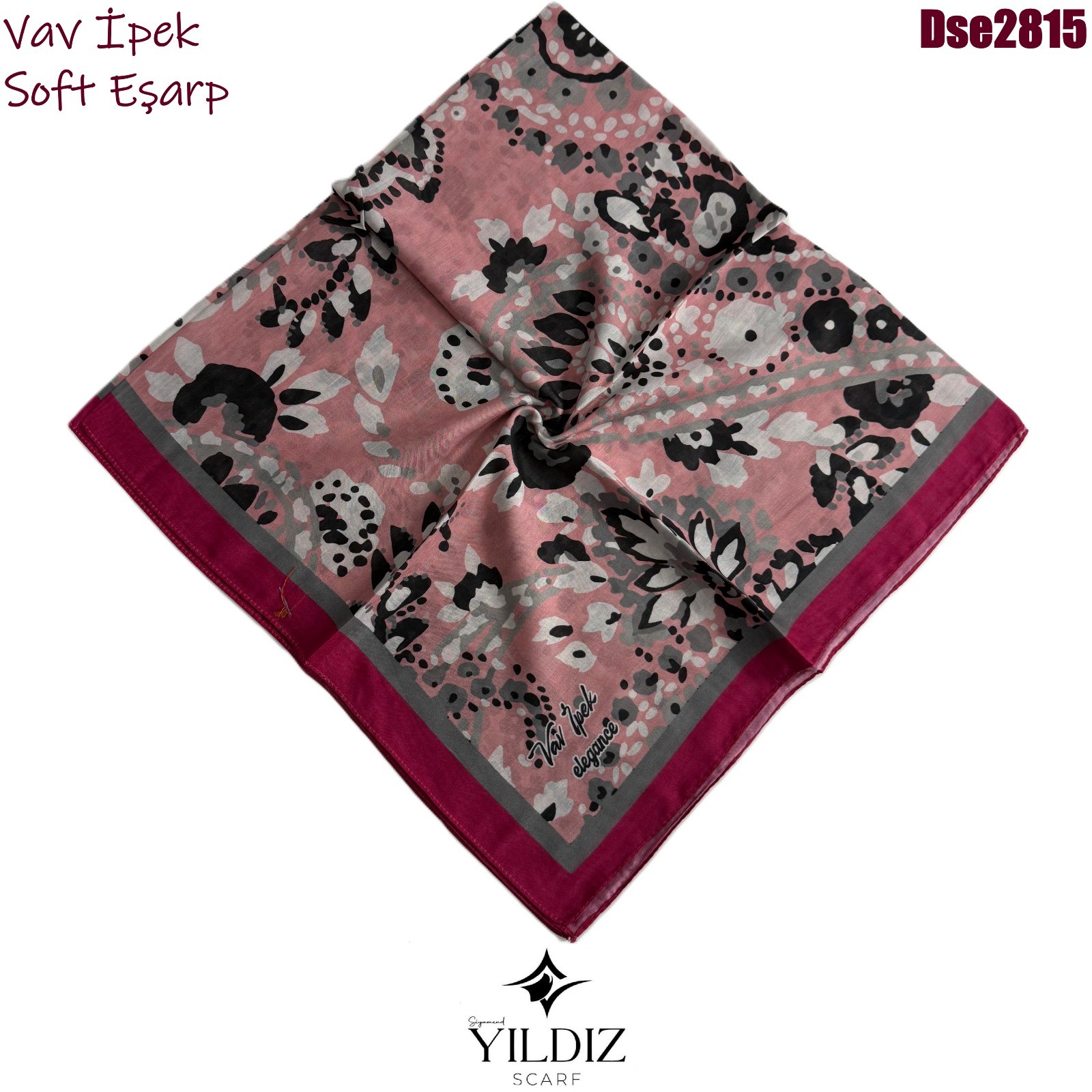 K-591 Vav İpek Dijital Soft Eşarp