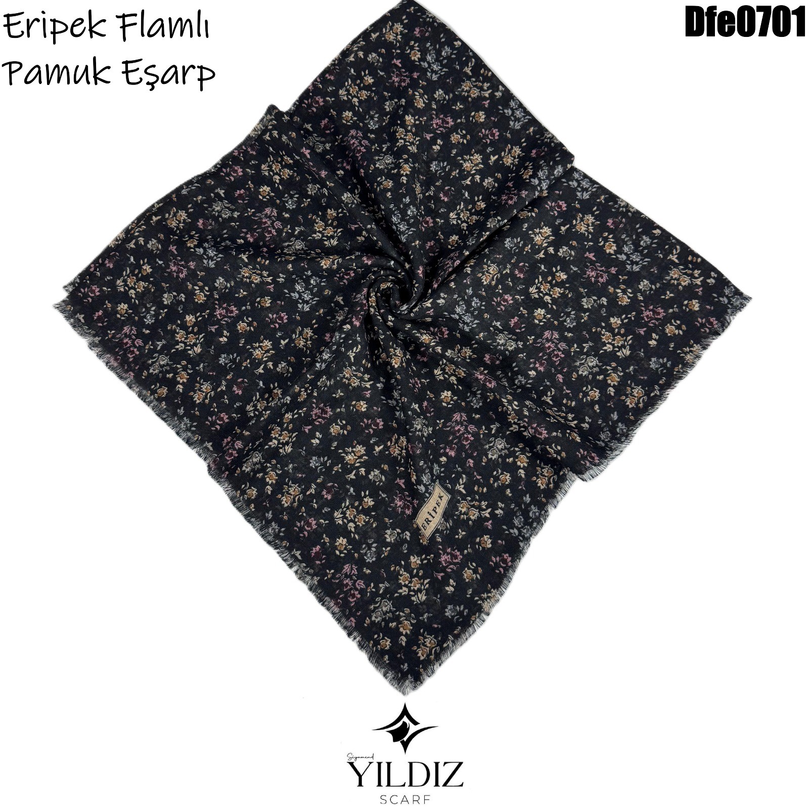 Y-122 Eripek Flamlı Pamuk Eşarp