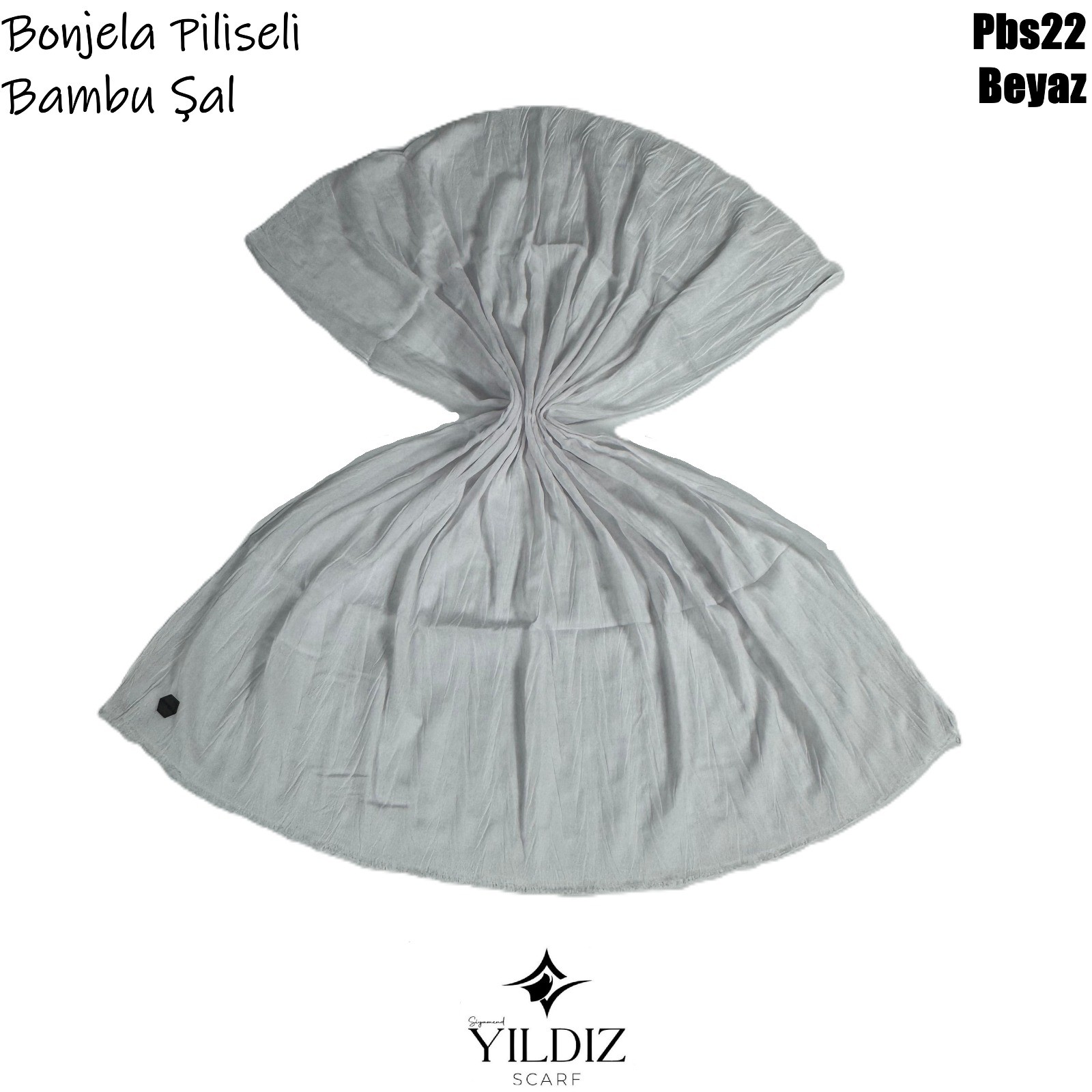 PB-22 Piliseli Bambu Şal- Beyaz
