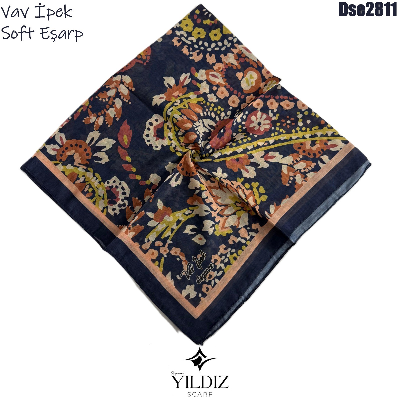 K-587 Vav İpek Dijital Soft Eşarp